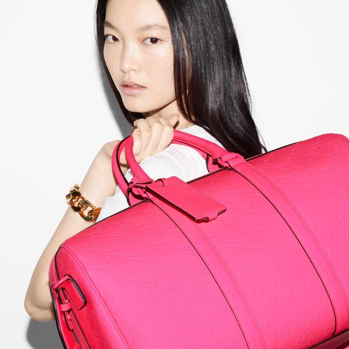 GG rubber-effect medium duffle bag - 3
