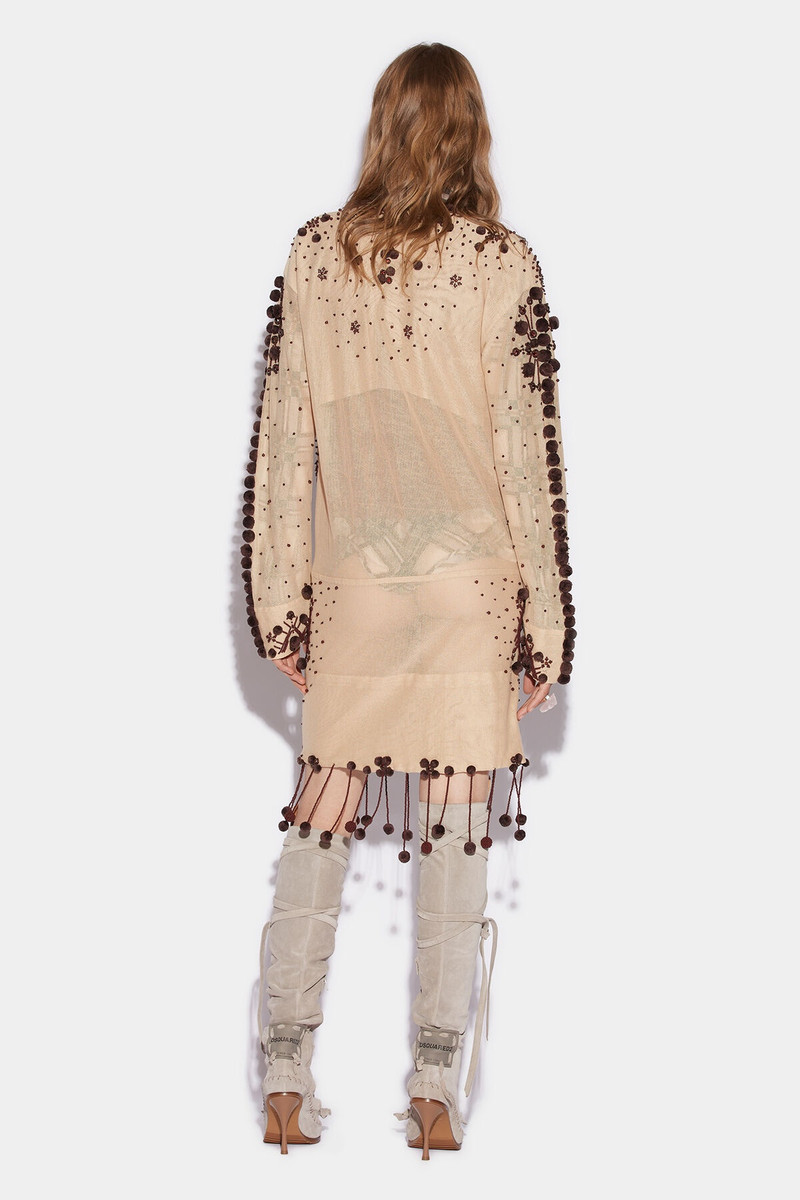 DSQUARED2 EMBROIDERED FOLK TRIM DRESS outlook