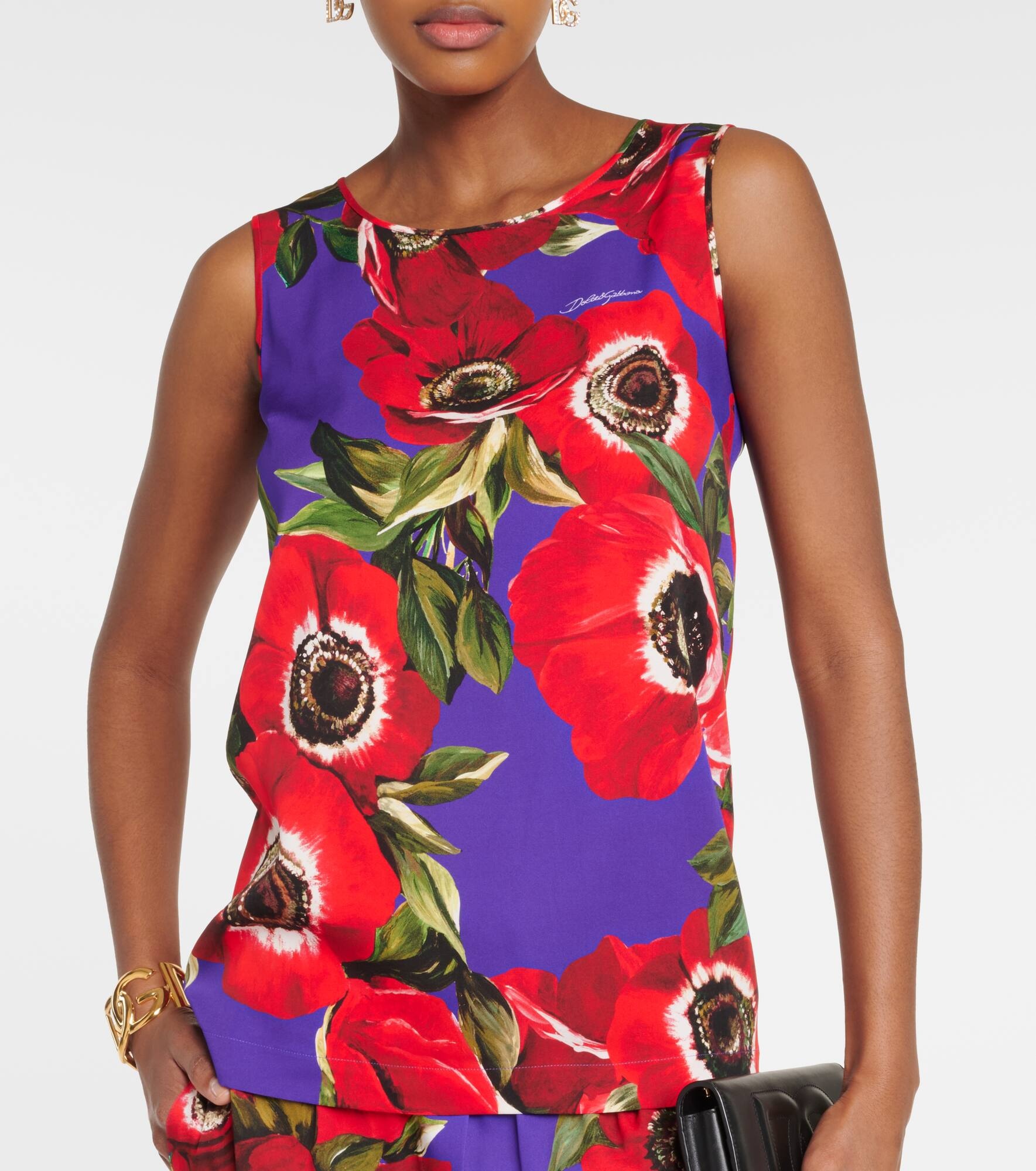 Anemone silk-blend charmeuse top - 4