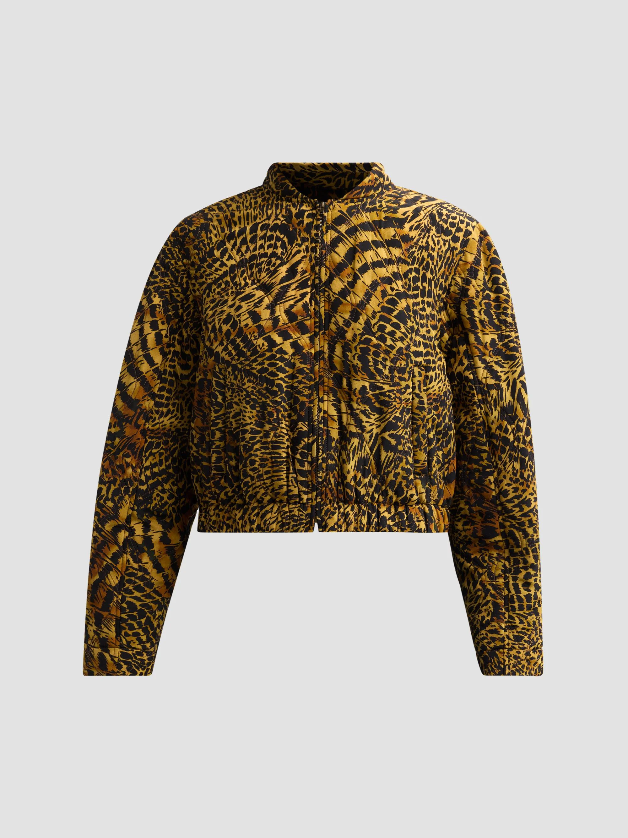Women's Yara Printed Silk Jacket - Wren - 1