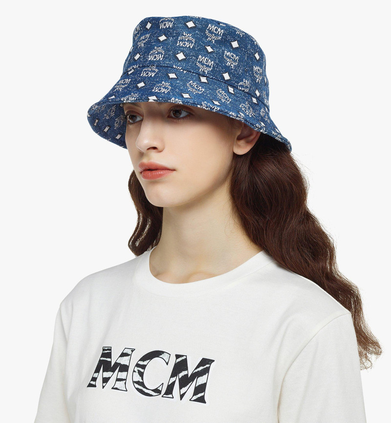 Bucket Hat in Vintage Denim Jacquard 4