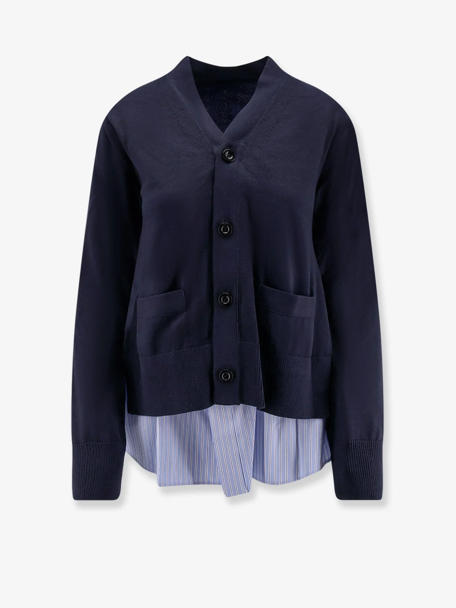 Sacai Cotton Cardigan With Mesh Inserts - 1