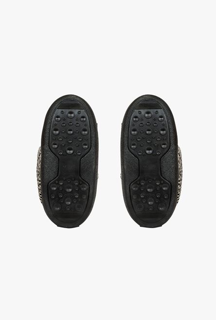 Capsule After ski -  Quilted nylon après-ski boots with ivory and black Balmain monogram pattern - 4