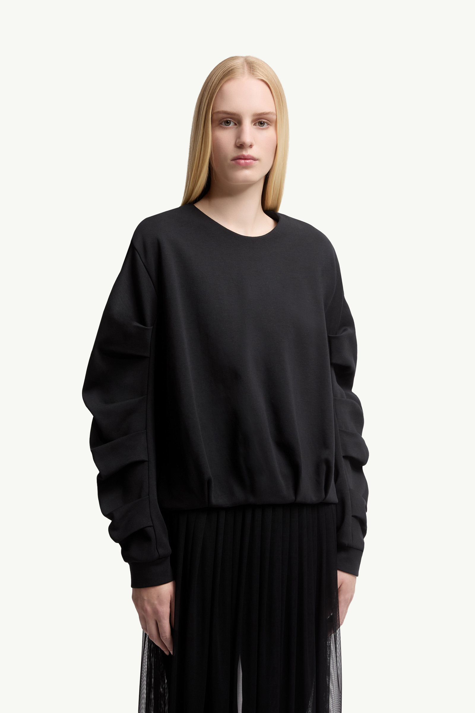 Cotton Pleated Sweatshirt - 3