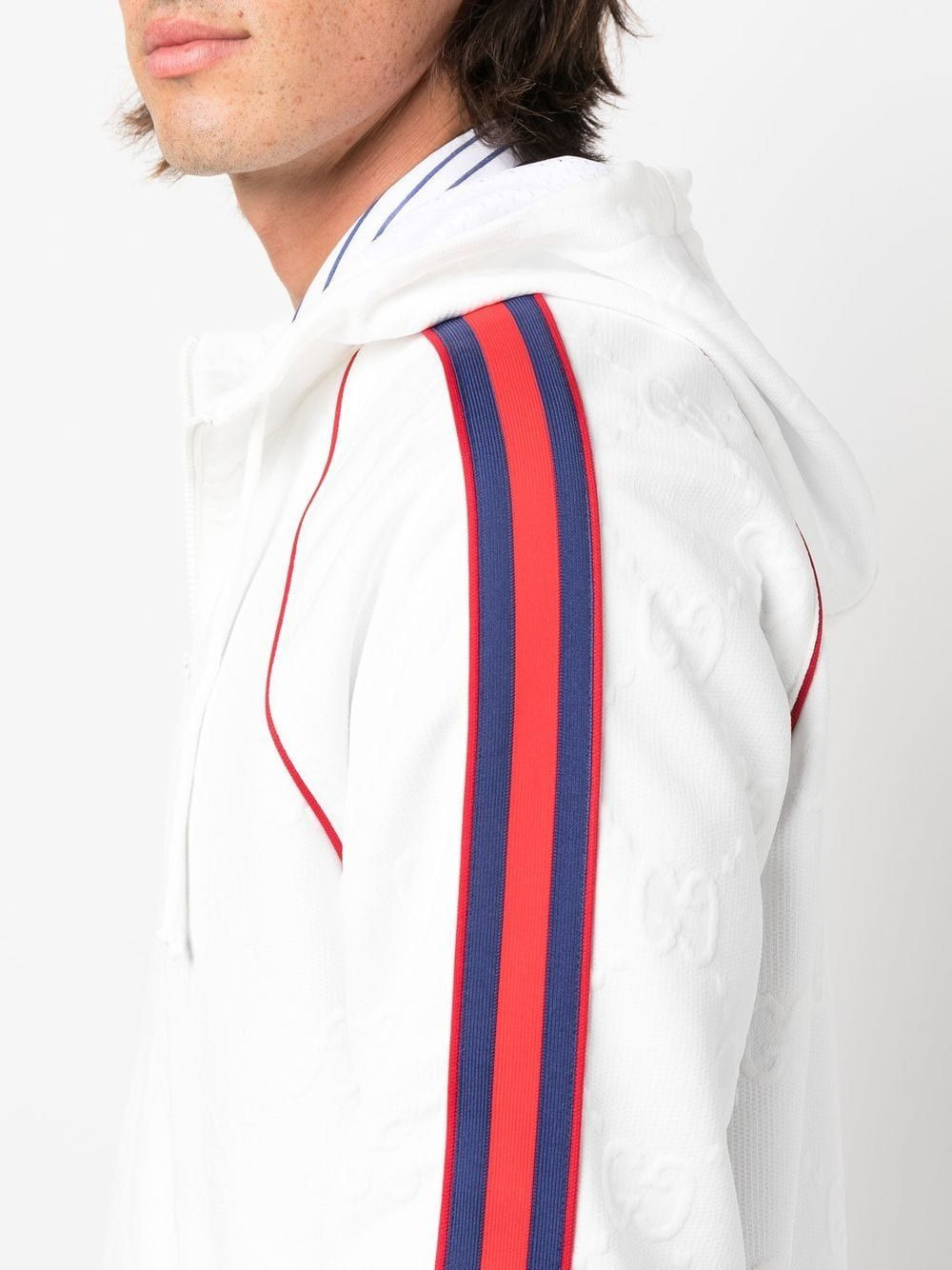 Web stripe zipped hoodie - 5