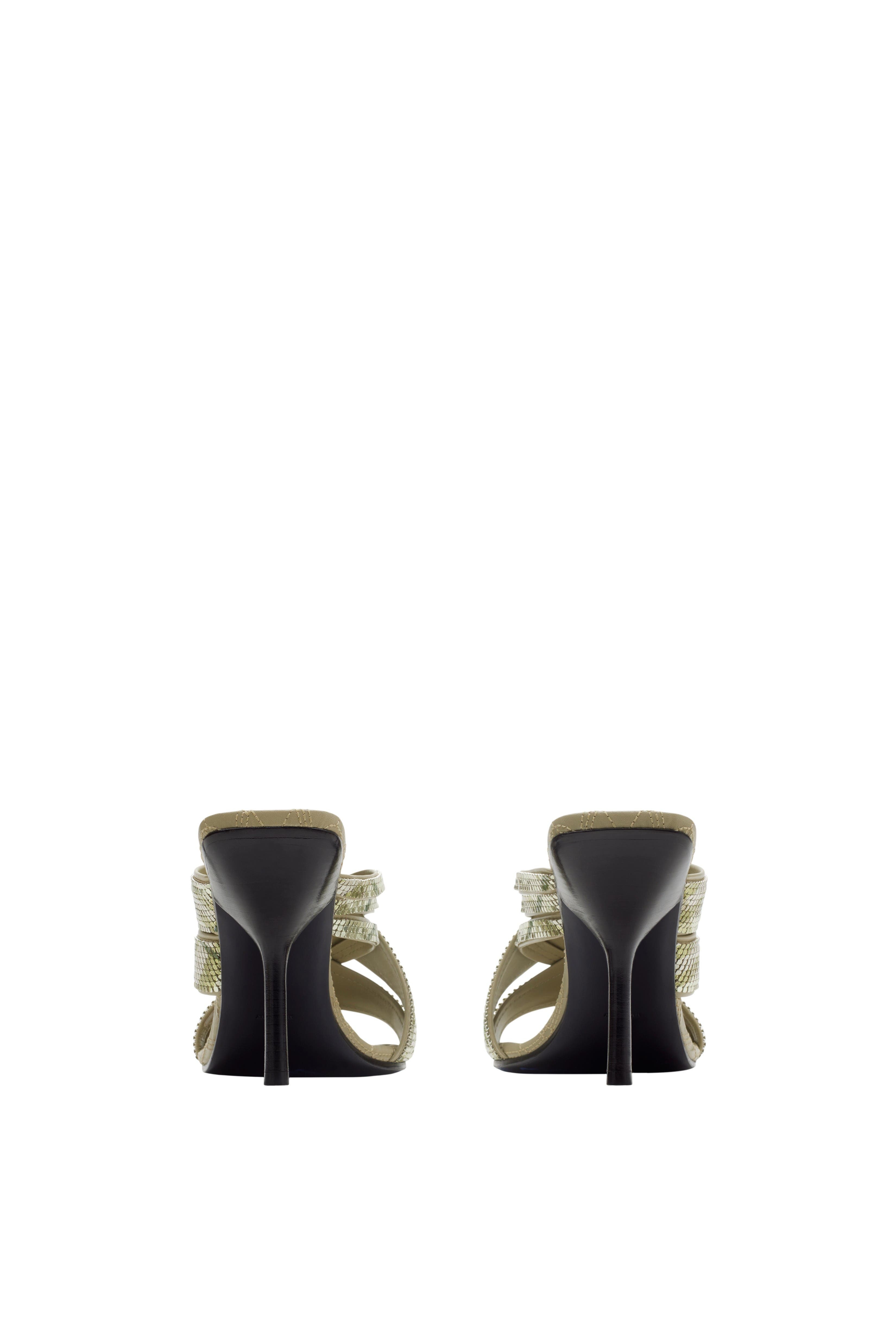 burberry Check Mesh Cabana Maille Mules in Skylark at Nordstrom - 4