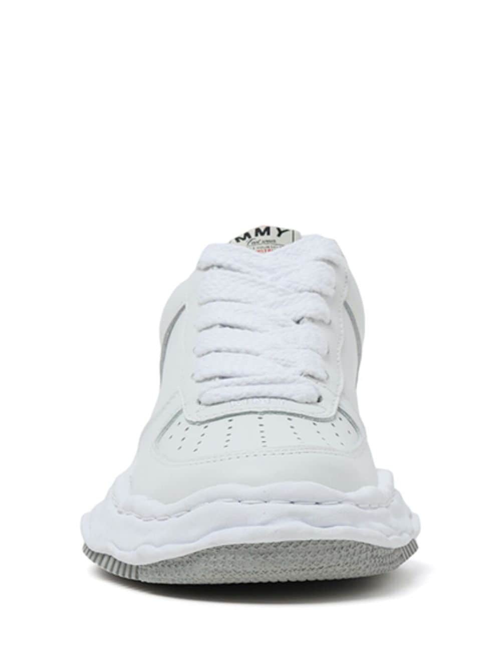 leather low-top sneakers - 3