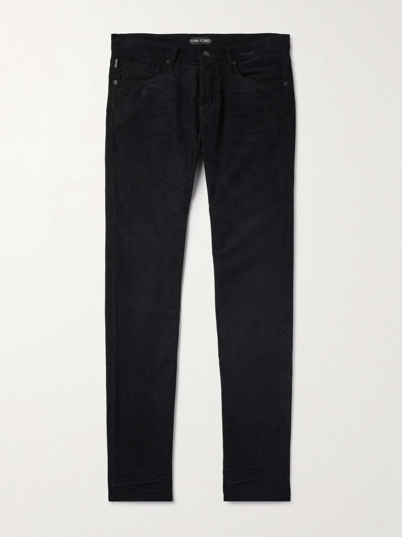 Slim-Fit Straight-Leg Cotton-Blend Corduroy Trousers 1