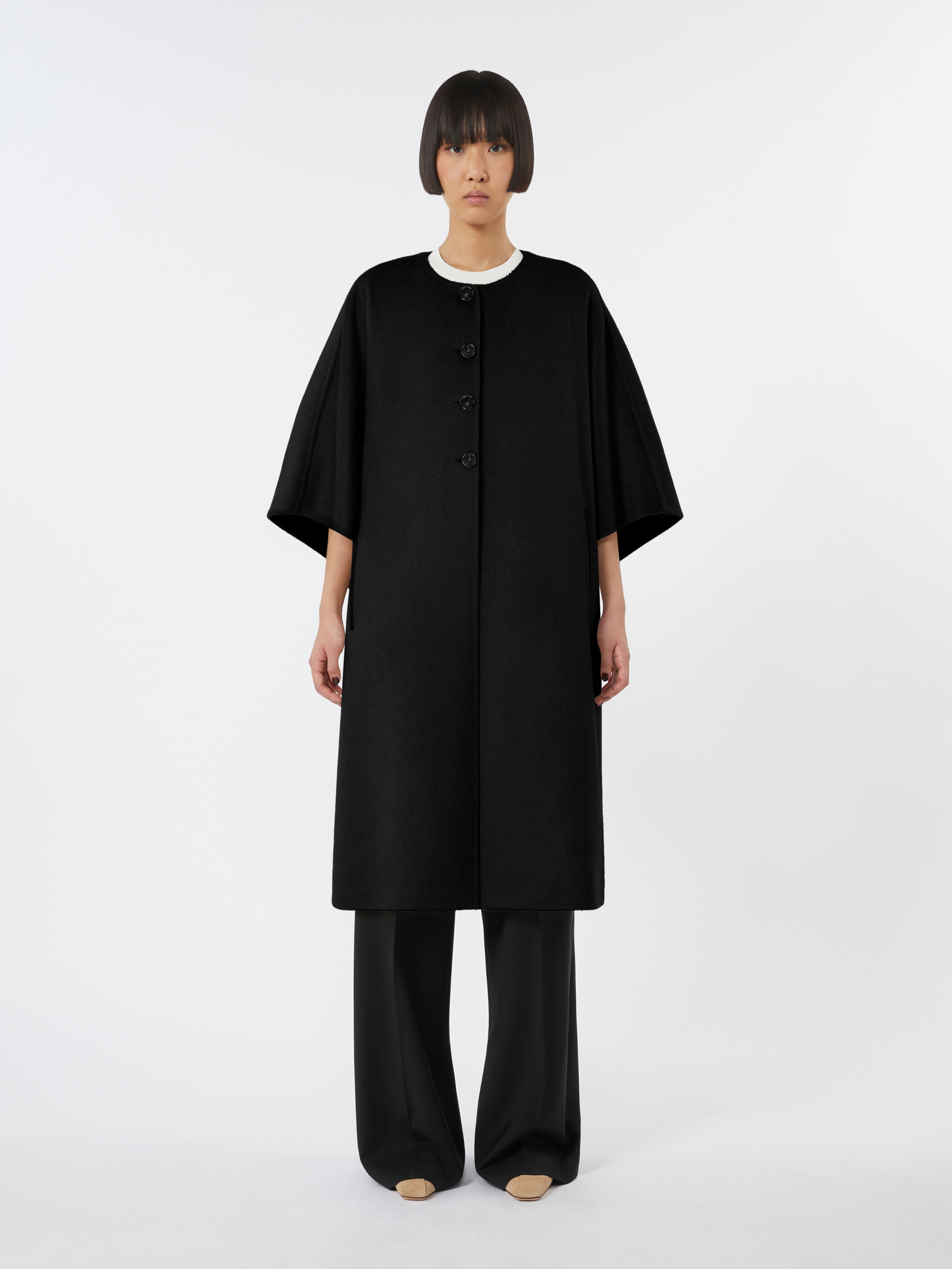 MORIANA Long cape in cashmere drap - 3