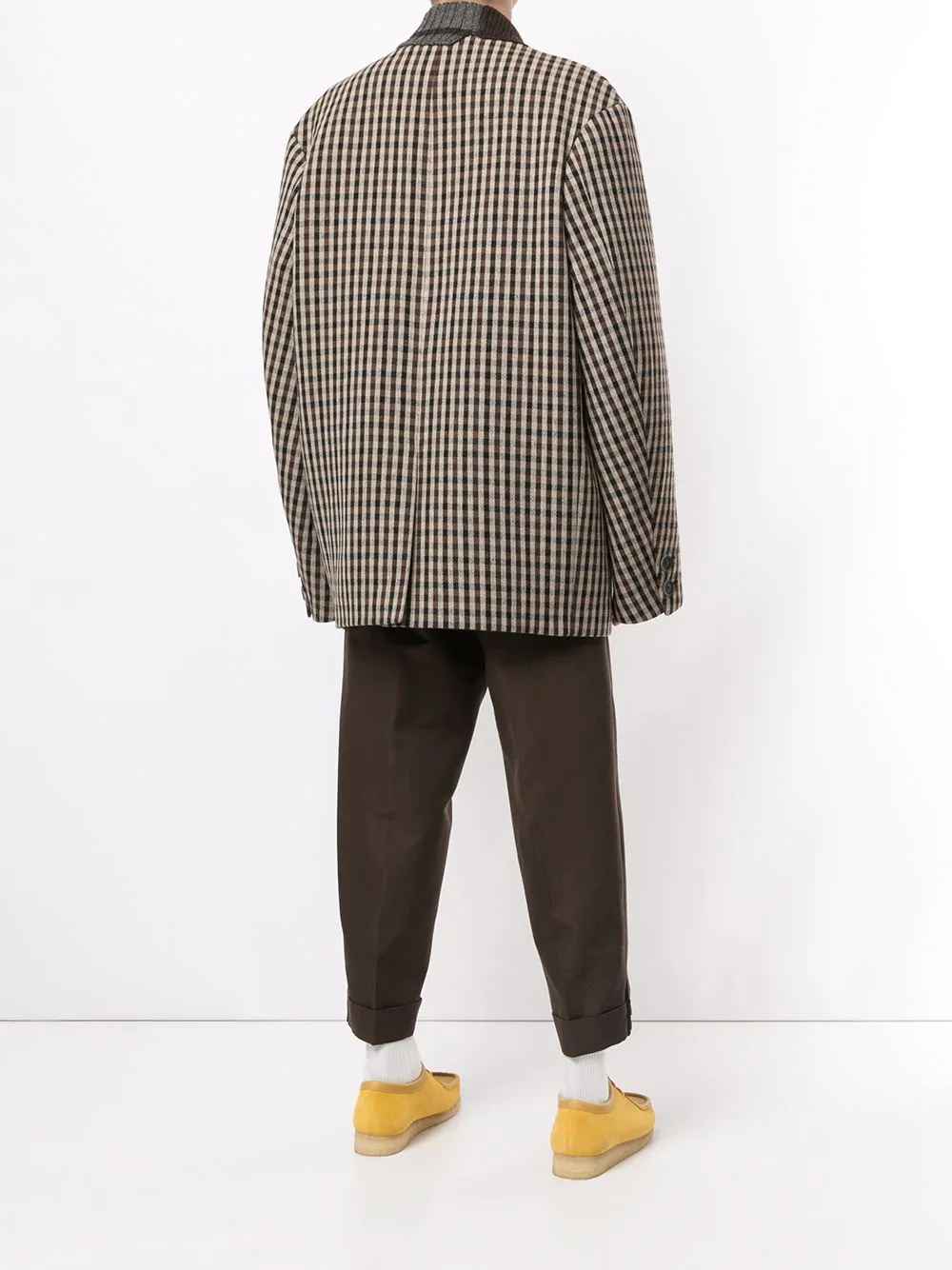 oversized check jacket - 4