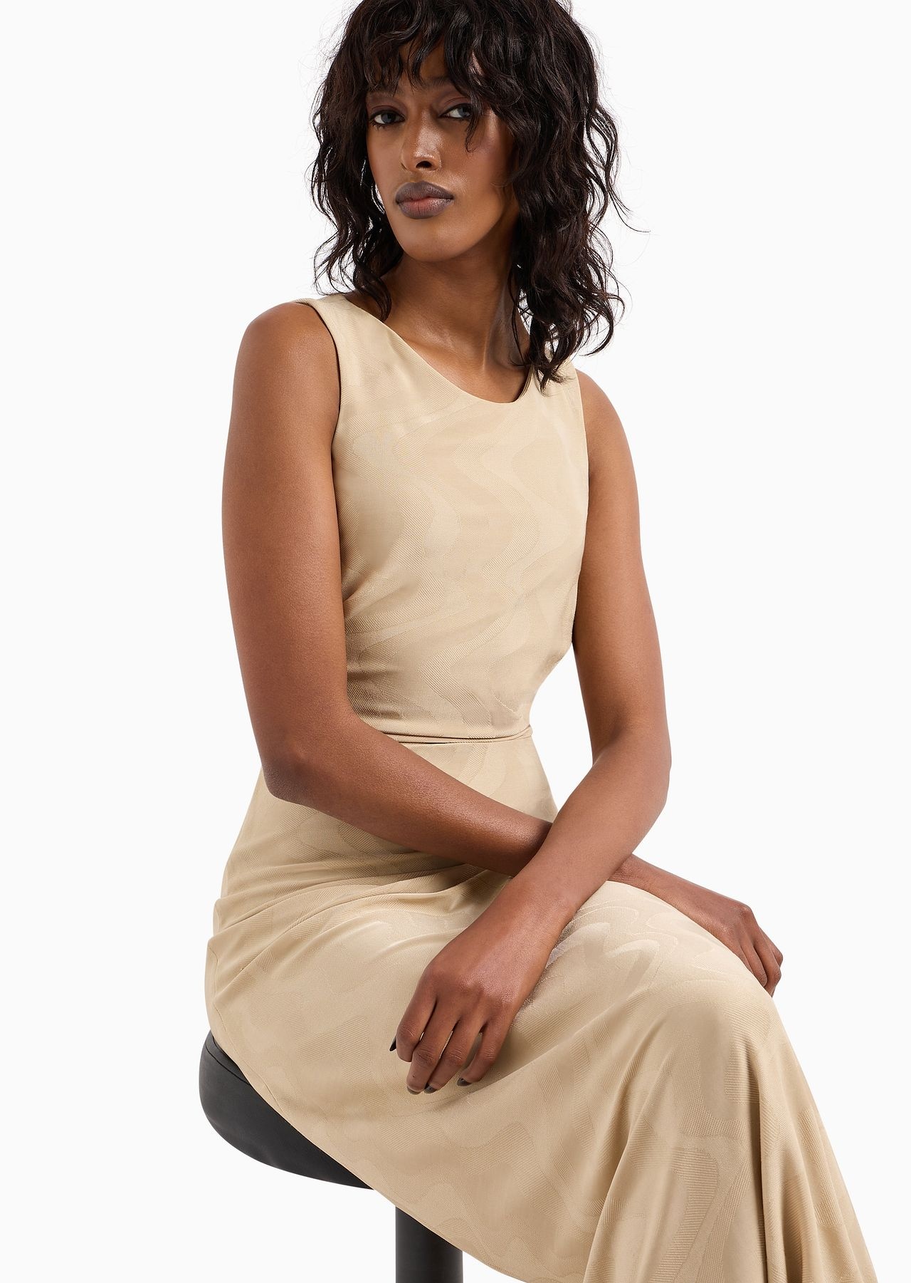 ASV jacquard stretch viscose jersey long dress - 6
