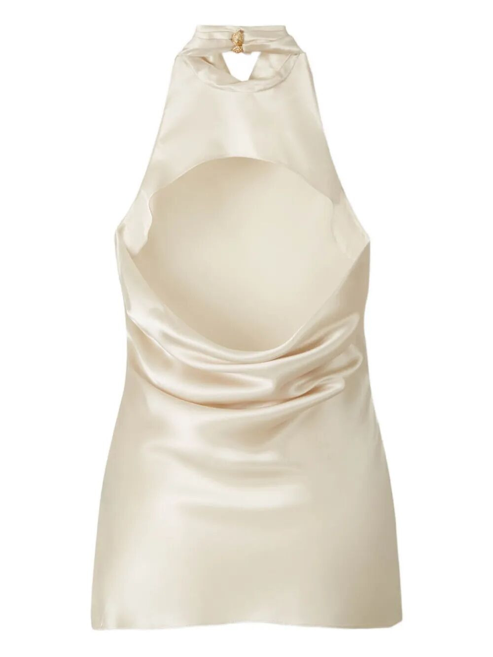 Balmain Women Halterneck Crepe Satin Top - 5