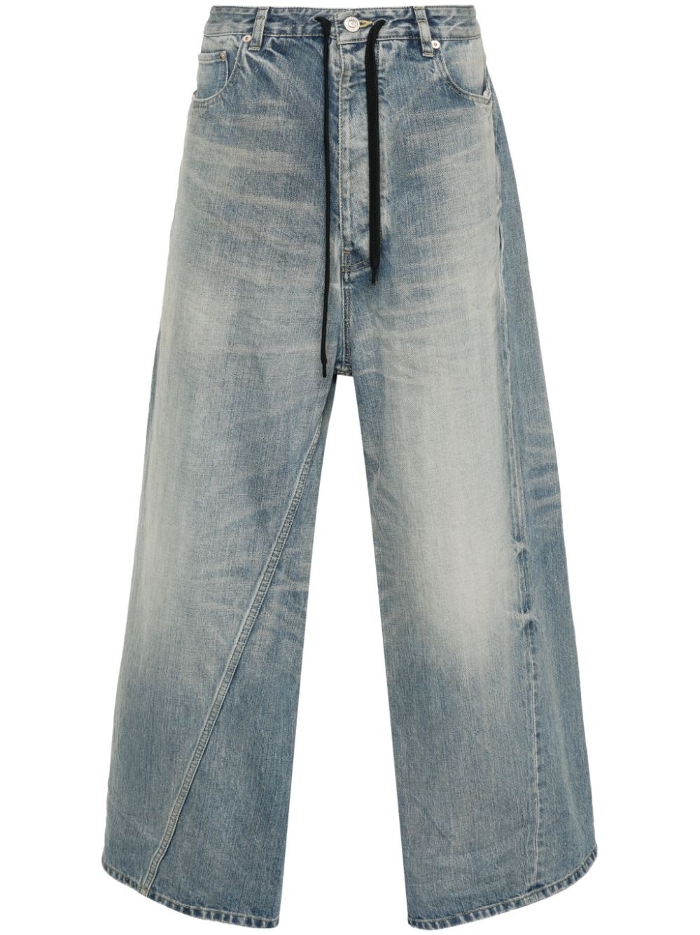 twisted wide-leg jeans - 1