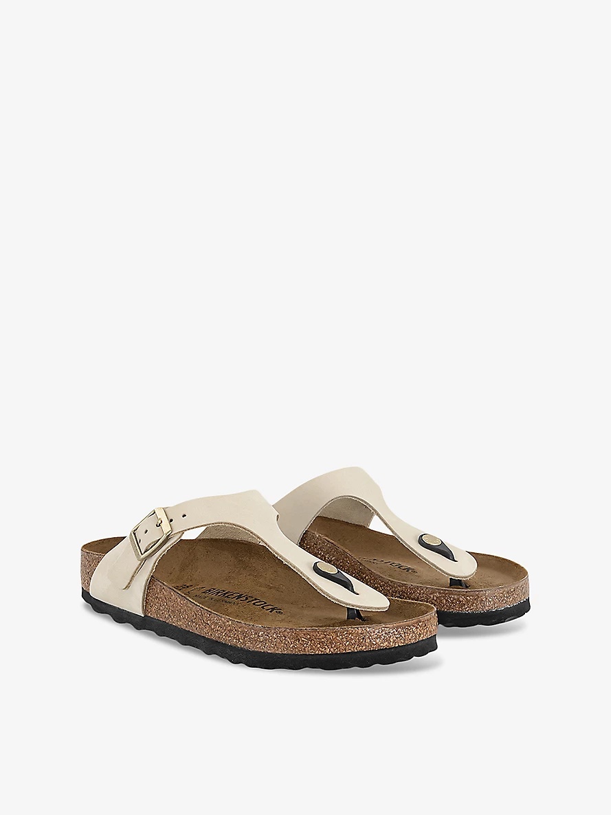 Branded-hardware leather thong sandals - 3