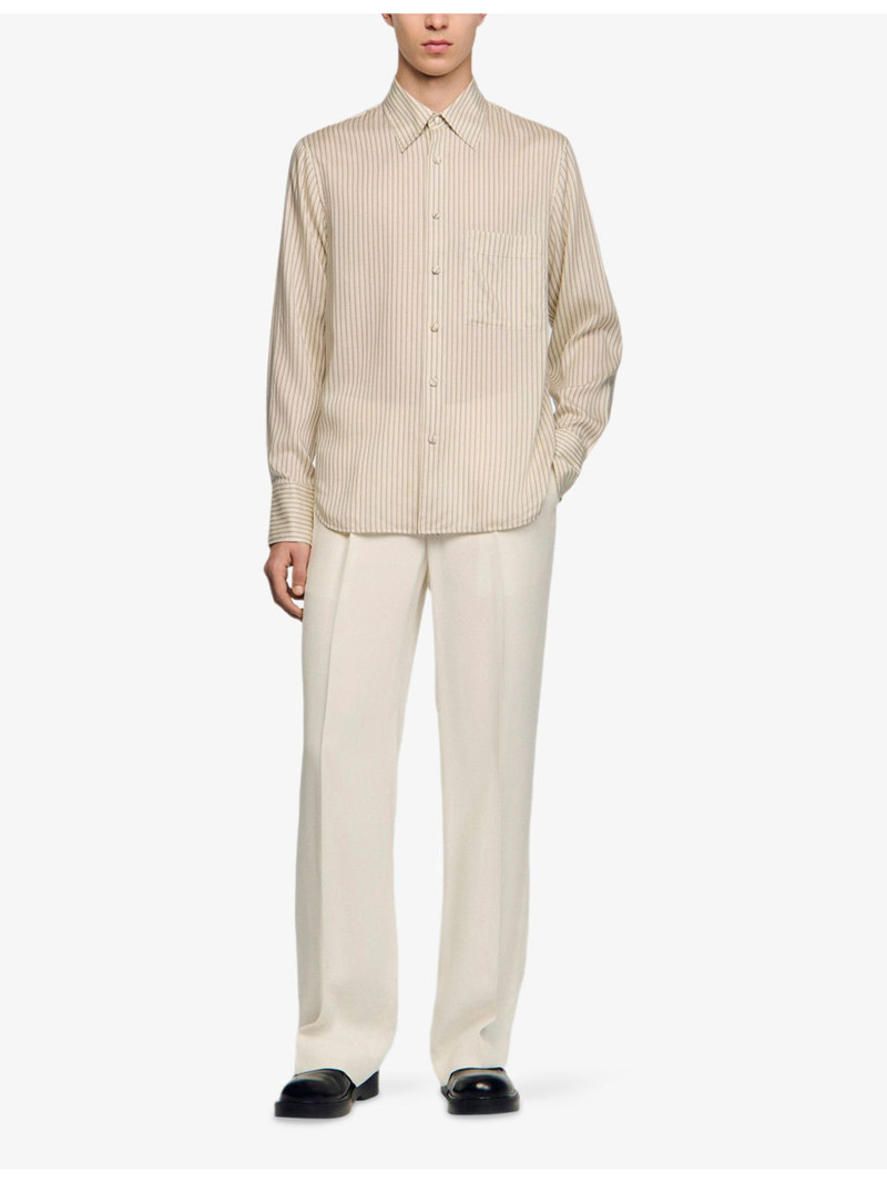 Sandro Striped Relaxed-Fit Lyocell Shirt outlook