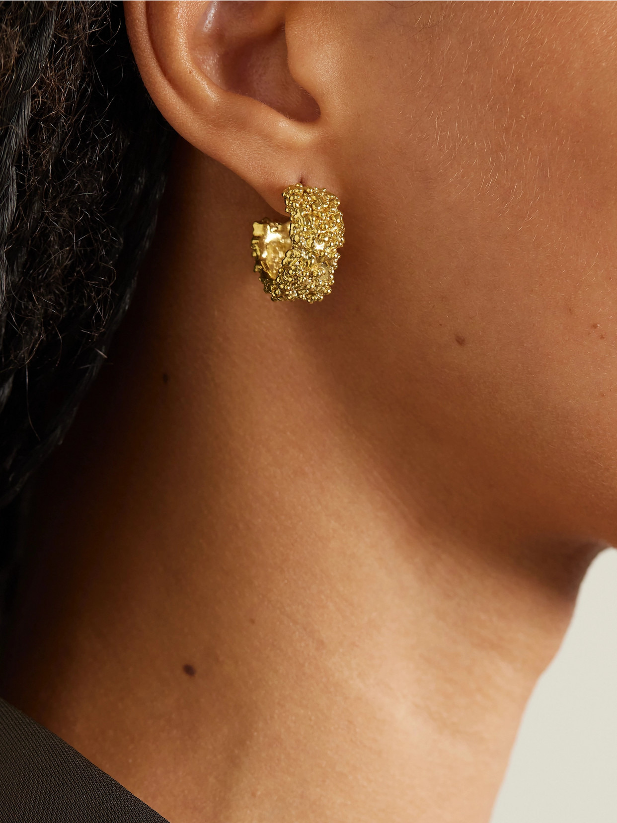 + Net Sustain The Rocky Road Gold-plated Hoop Earrings - 2