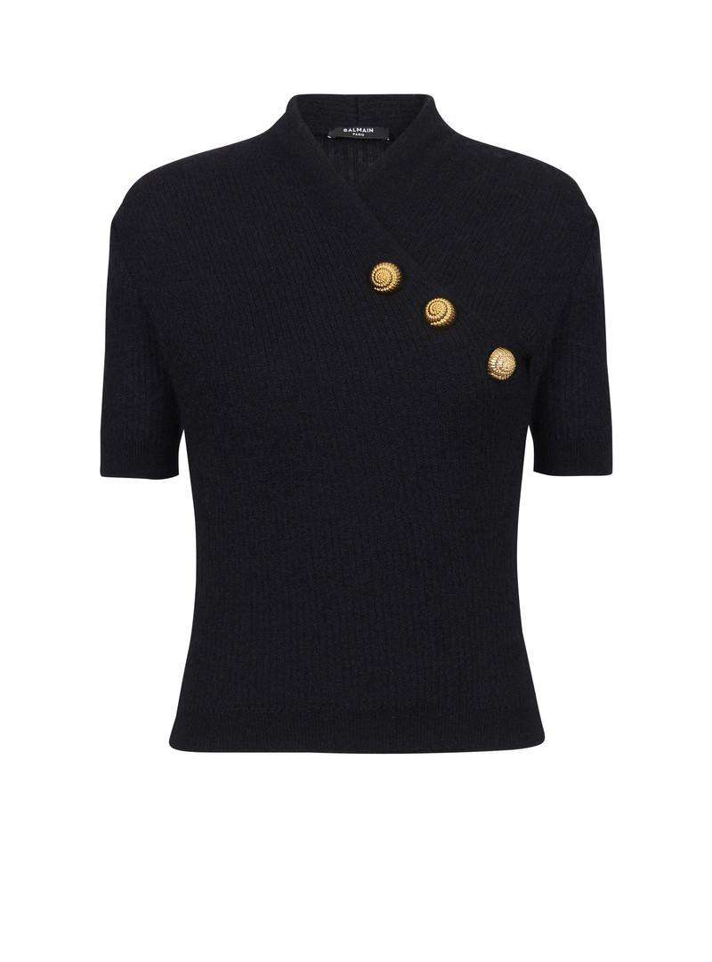 Mohair wrap top with buttons 1