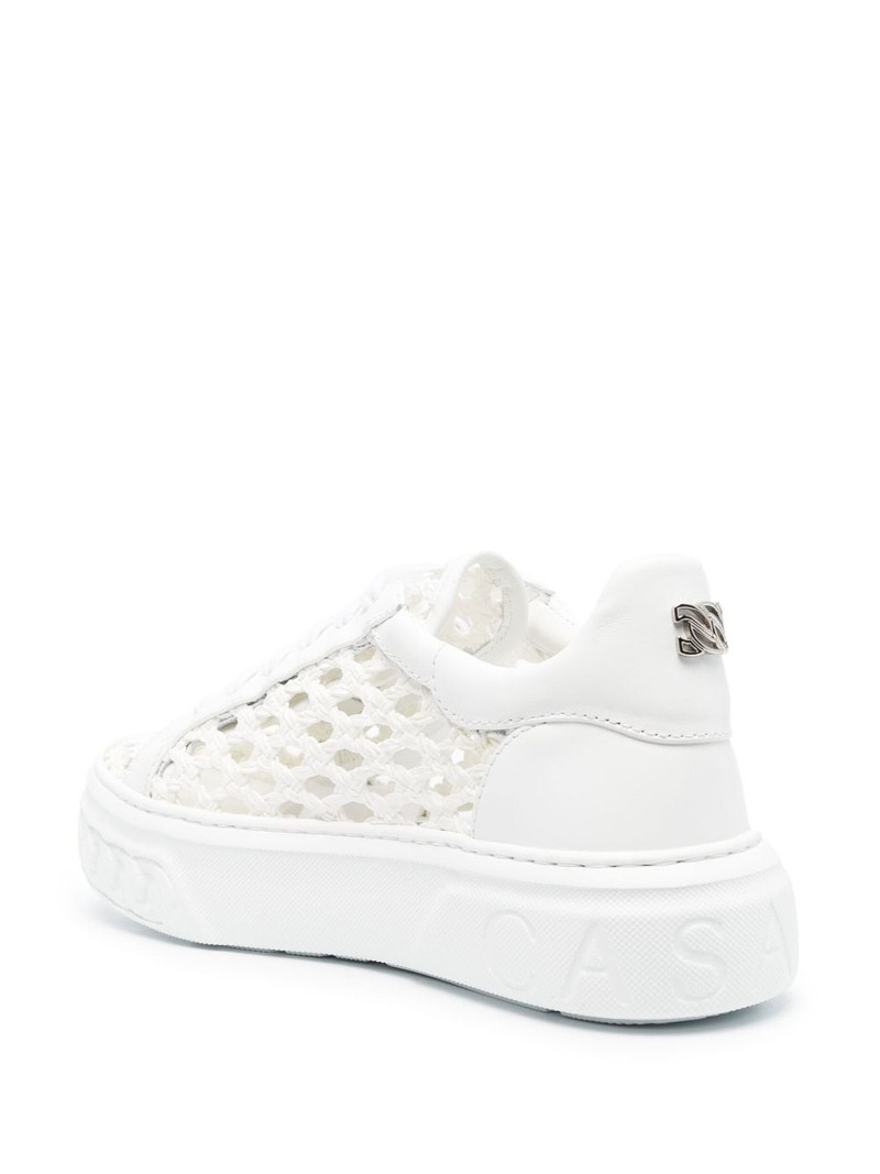 cut-out low-top leather sneakers 3