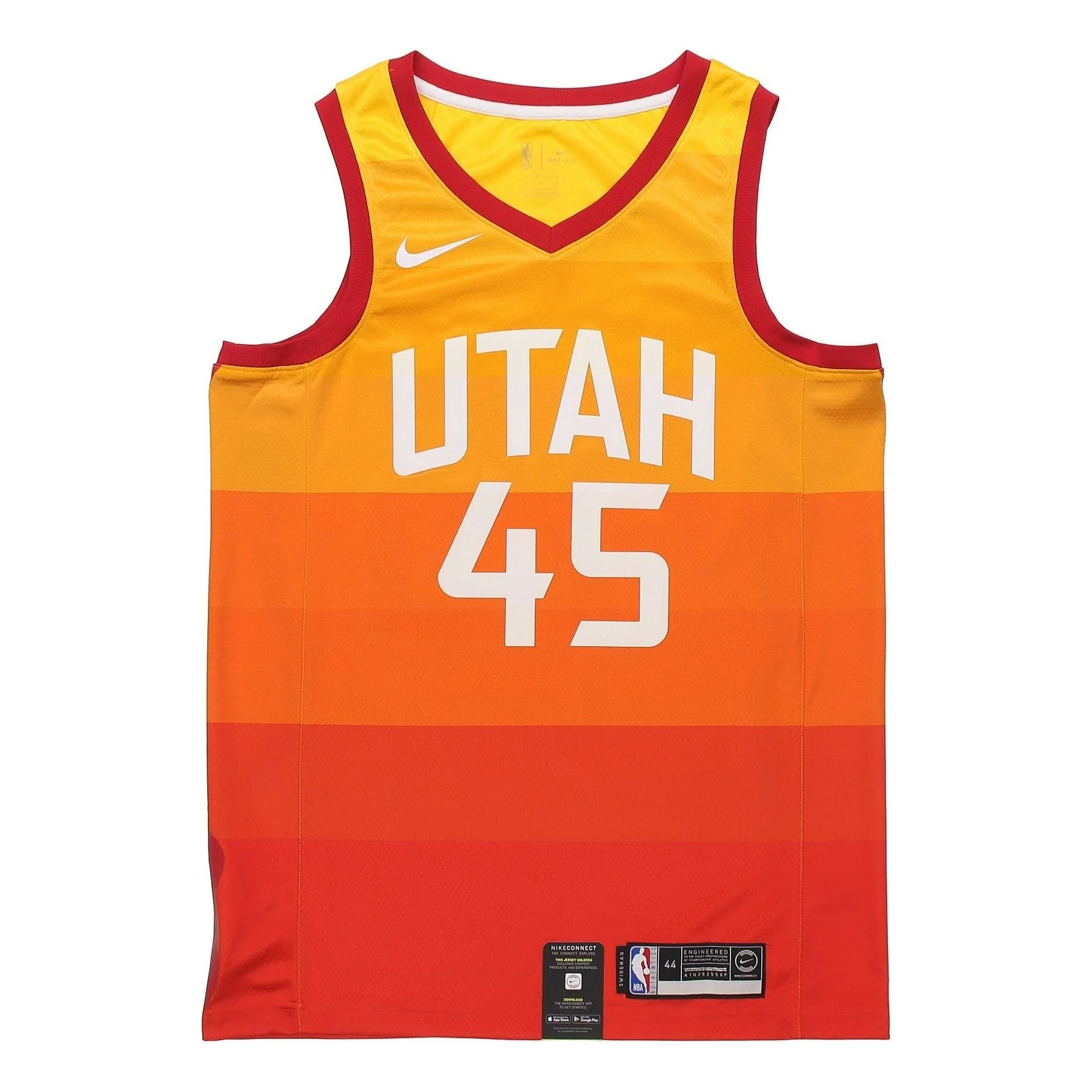 Nike NBA City limited SW Fan Edition 19-20 Season Utah Jazz 4 No. 5 Basketball Jersey/Vest Orange AJ - 1