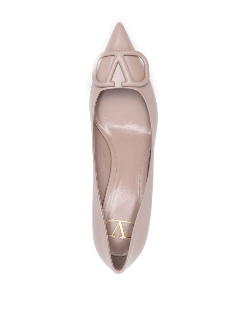 VLogo leather pumps - 4