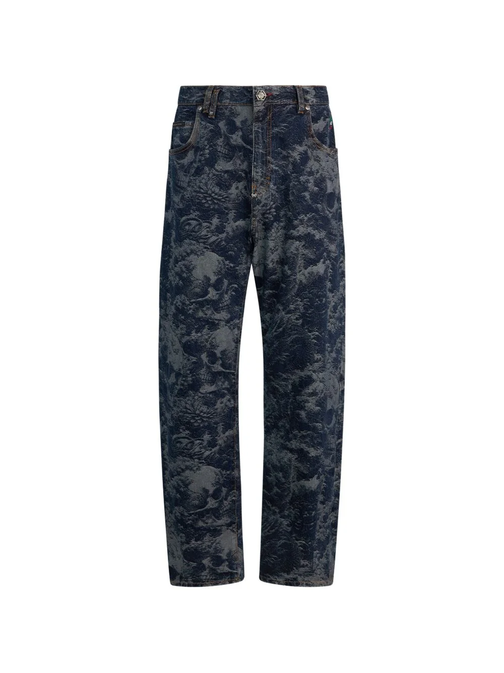 skull-print jeans - 1