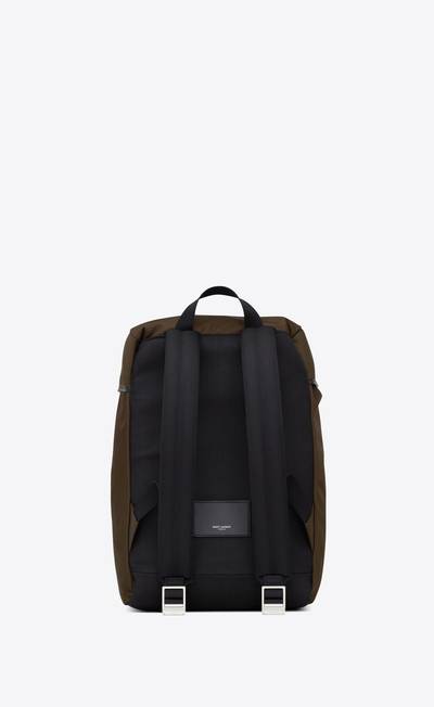 SAINT LAURENT city flap backpack in econyl®, smooth leather and nylon outlook