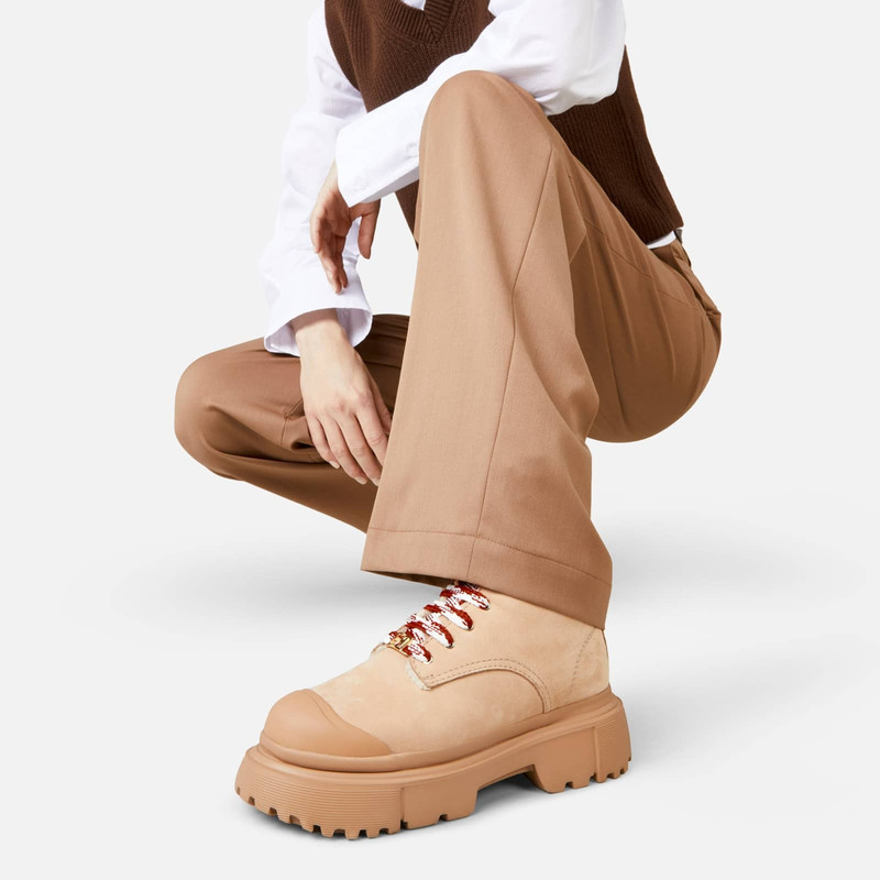 Combat Boots Hogan H619 Beige 6