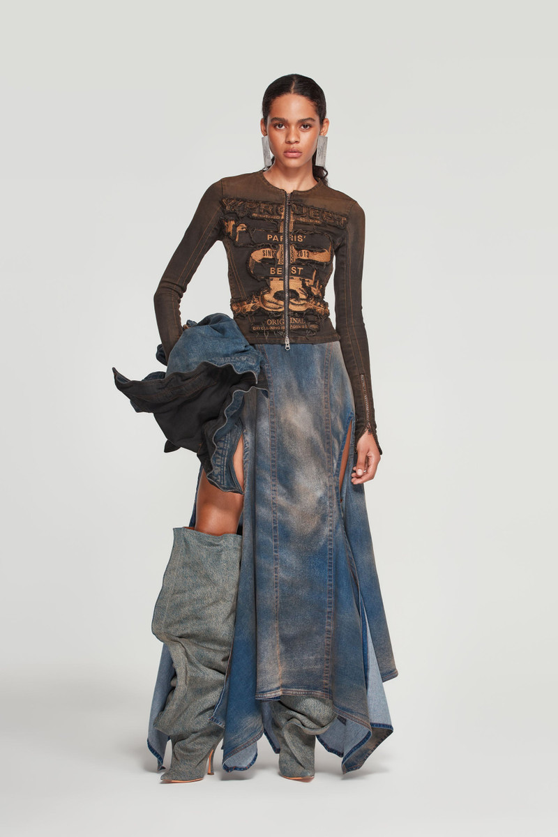 Y/Project Fitted Paris' Best Zip Denim Jacket outlook