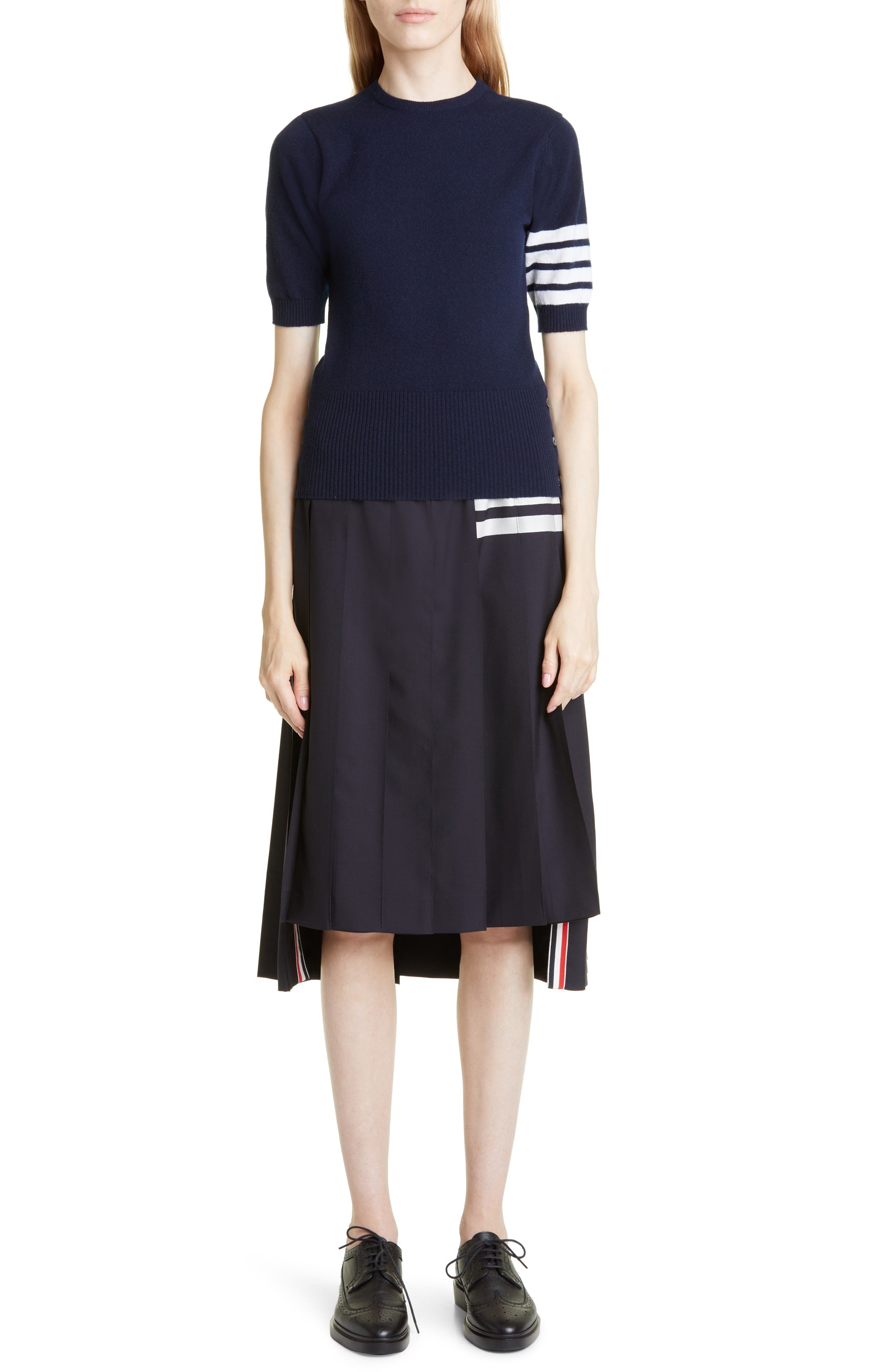 Drop Back Pleated Wool Skirt - 2