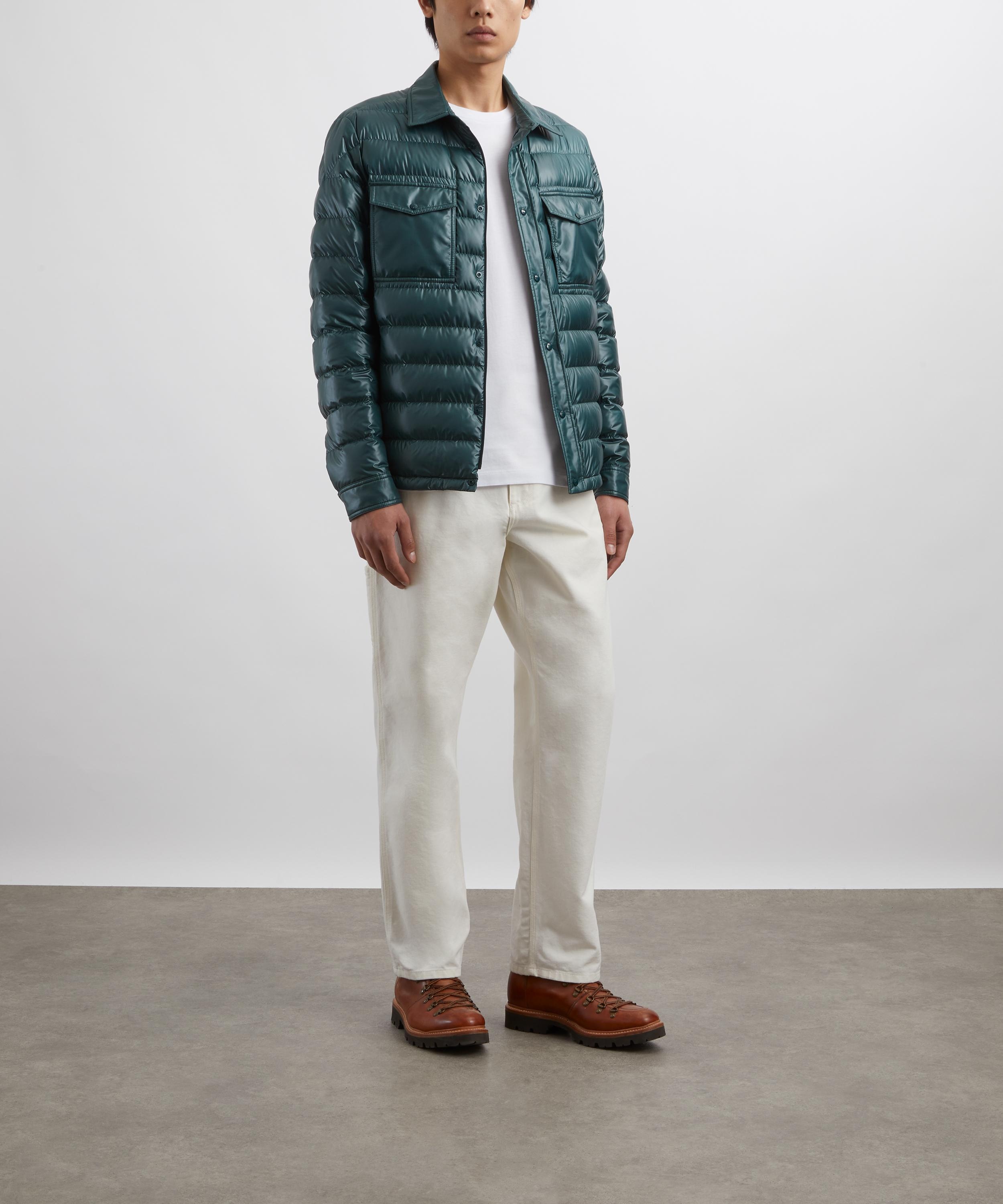 Dark Green Chamberly Down Shirt Jacket - 2