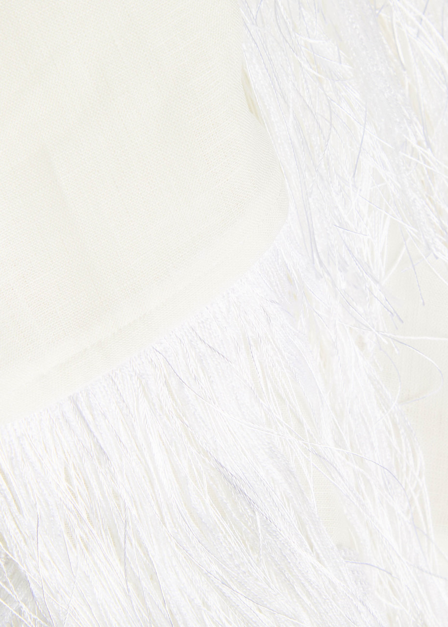 Taller Marmo Bambolino Fringed Linen Kaftan Dress - 5