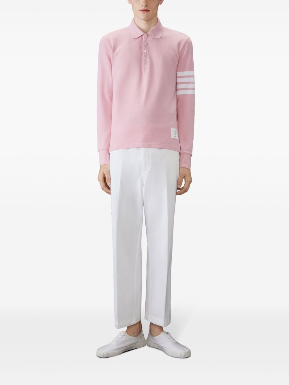 three-stripe long-sleeved polo shirt - 2