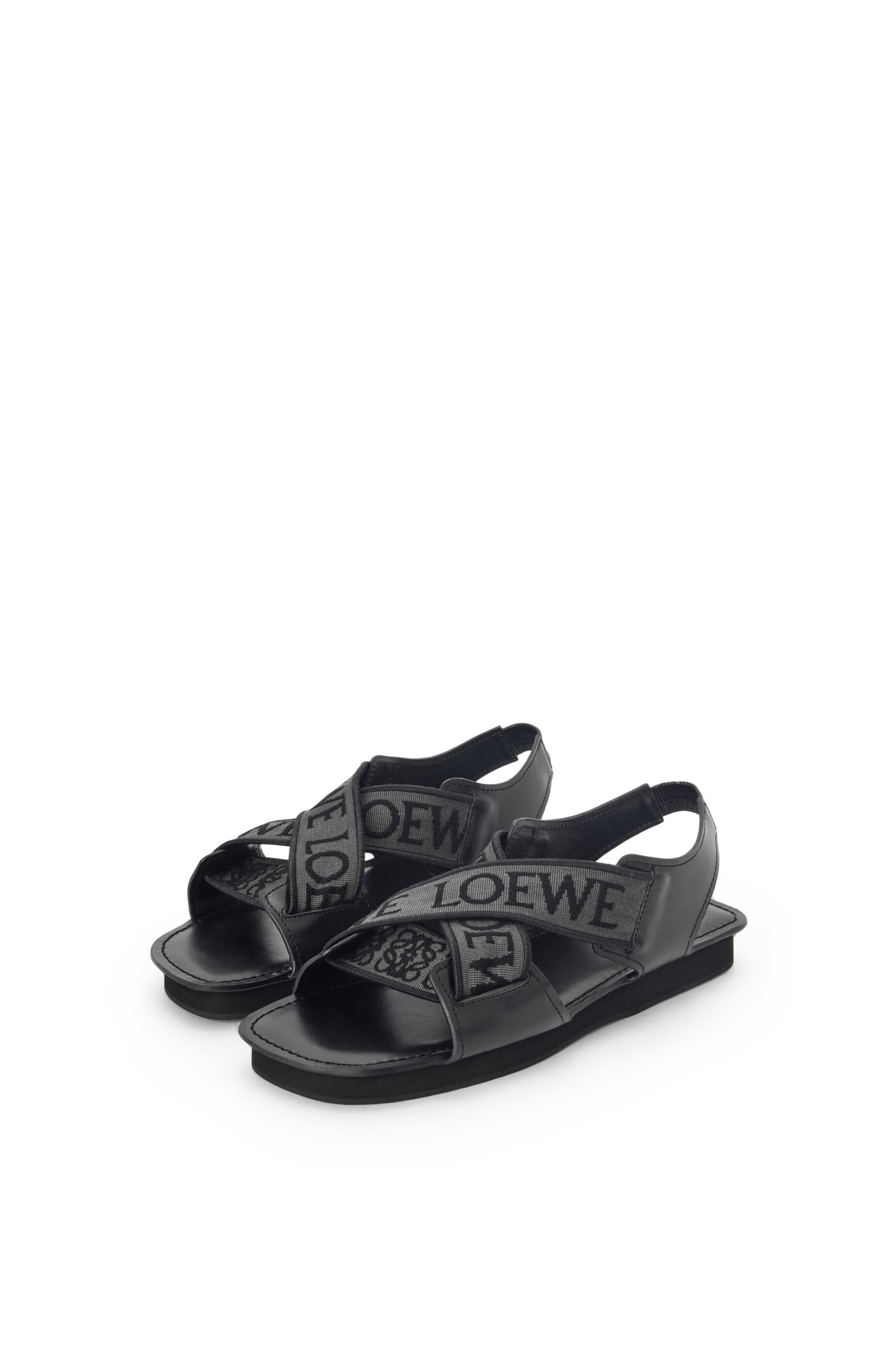 LOEWE Criss Cross sandal in jacquard and calfskin - 2