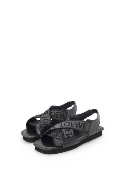 Loewe LOEWE Criss Cross sandal in jacquard and calfskin outlook