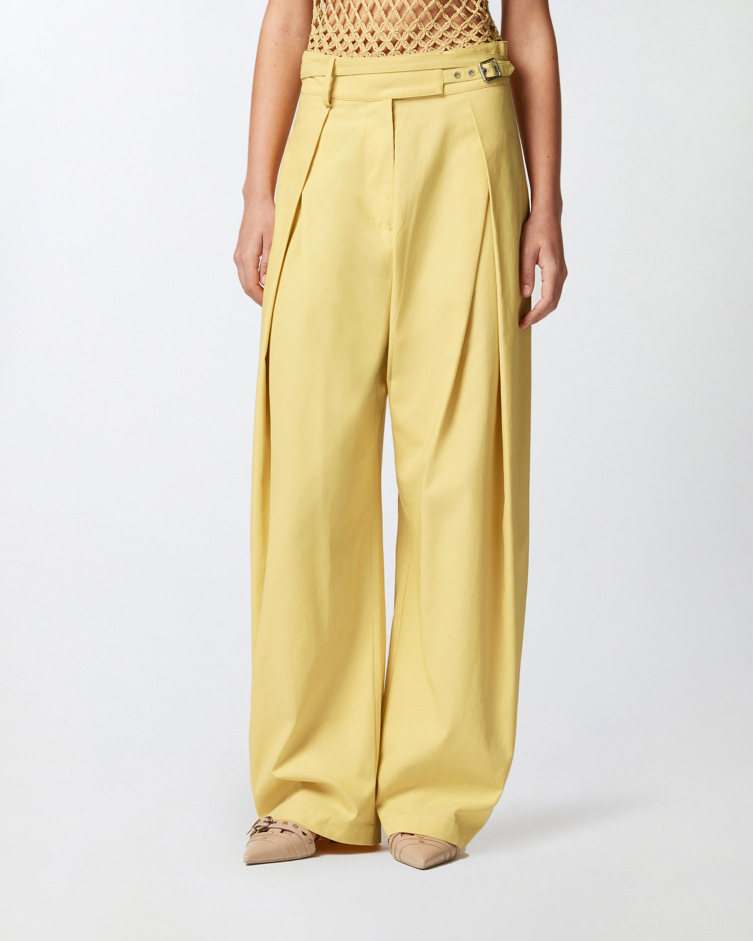 WIDE-LEG TROUSERS WITH WAIST STRAPS - 3