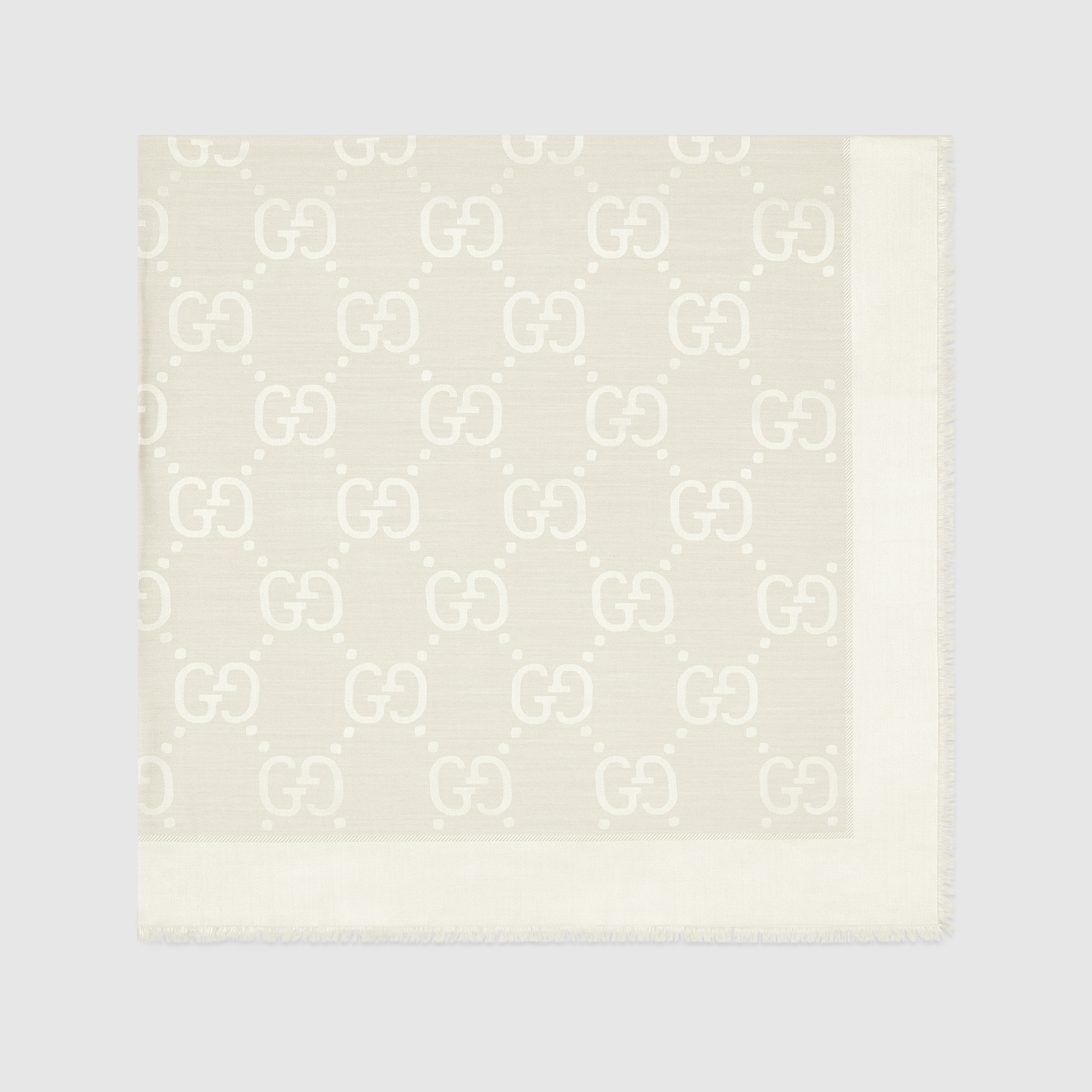 GG jacquard silk wool shawl - 2