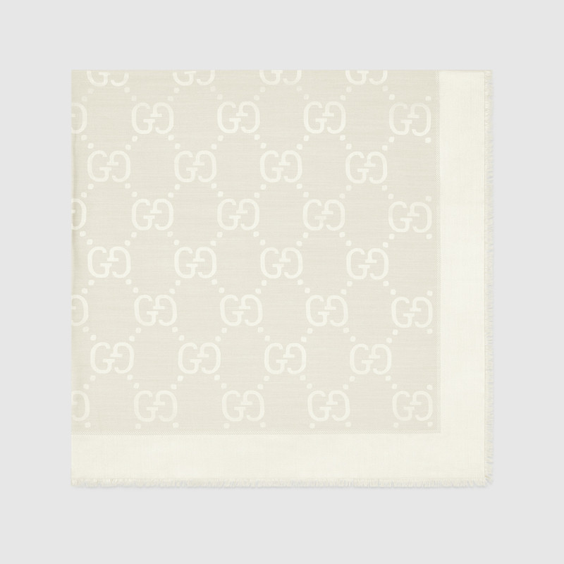 GUCCI GG jacquard silk wool shawl outlook