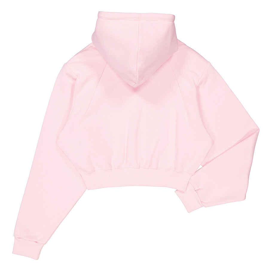 Rotate Ladies Almond Blossom Rhinestone-Studded Logo Cropped Hoodie - 7