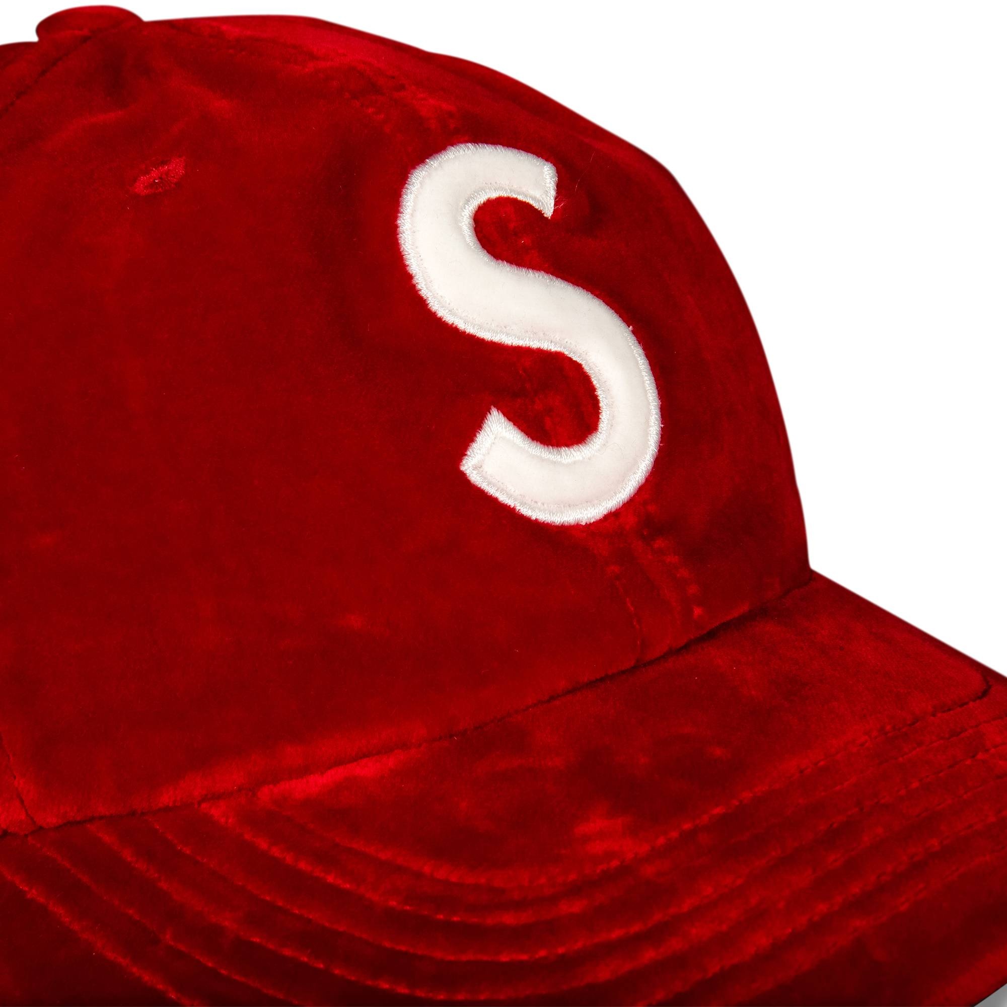 Supreme Velvet S Logo 6-Panel 'Red' - 3