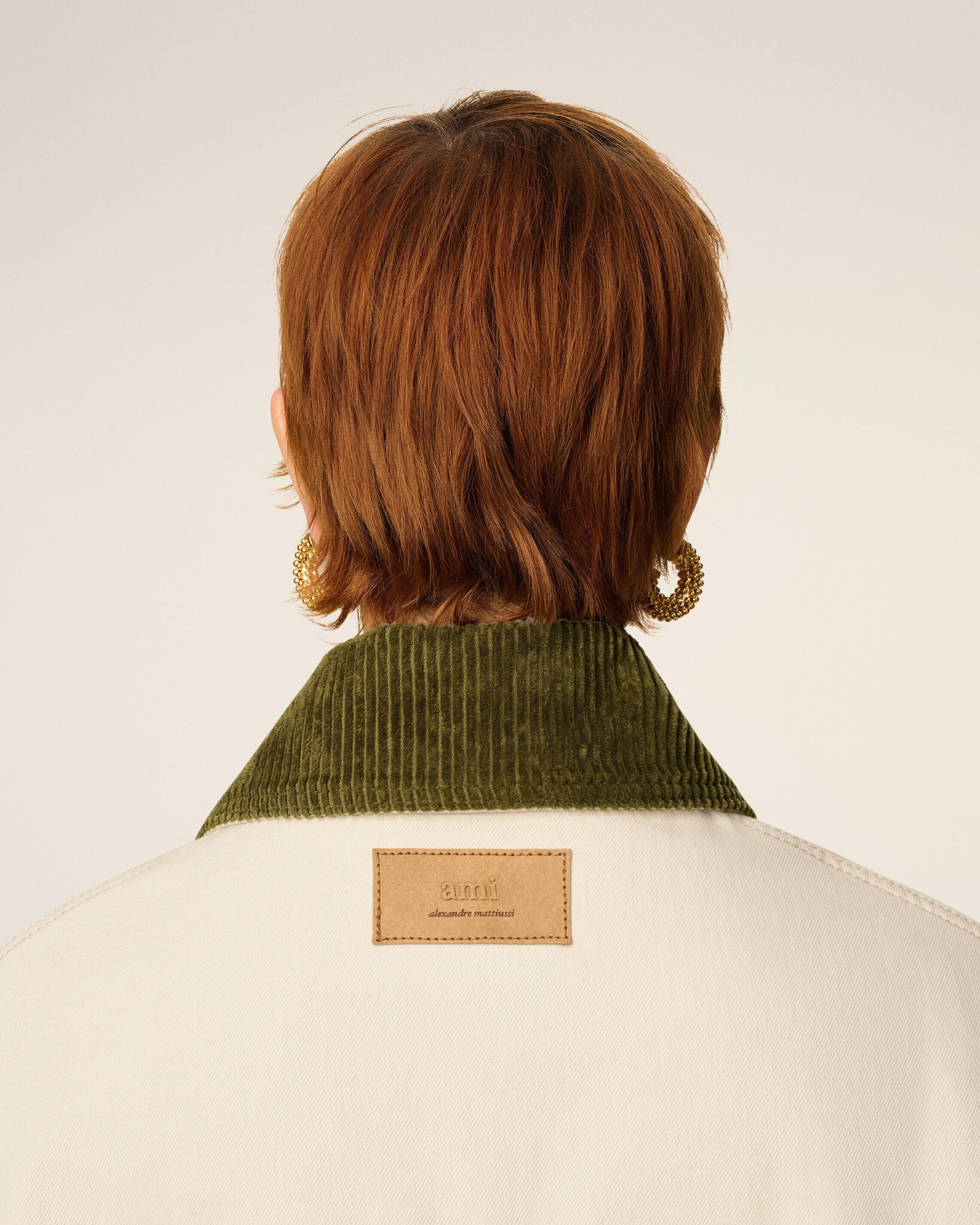 WHITE COTTON PADDED WORKER JACKET - 4