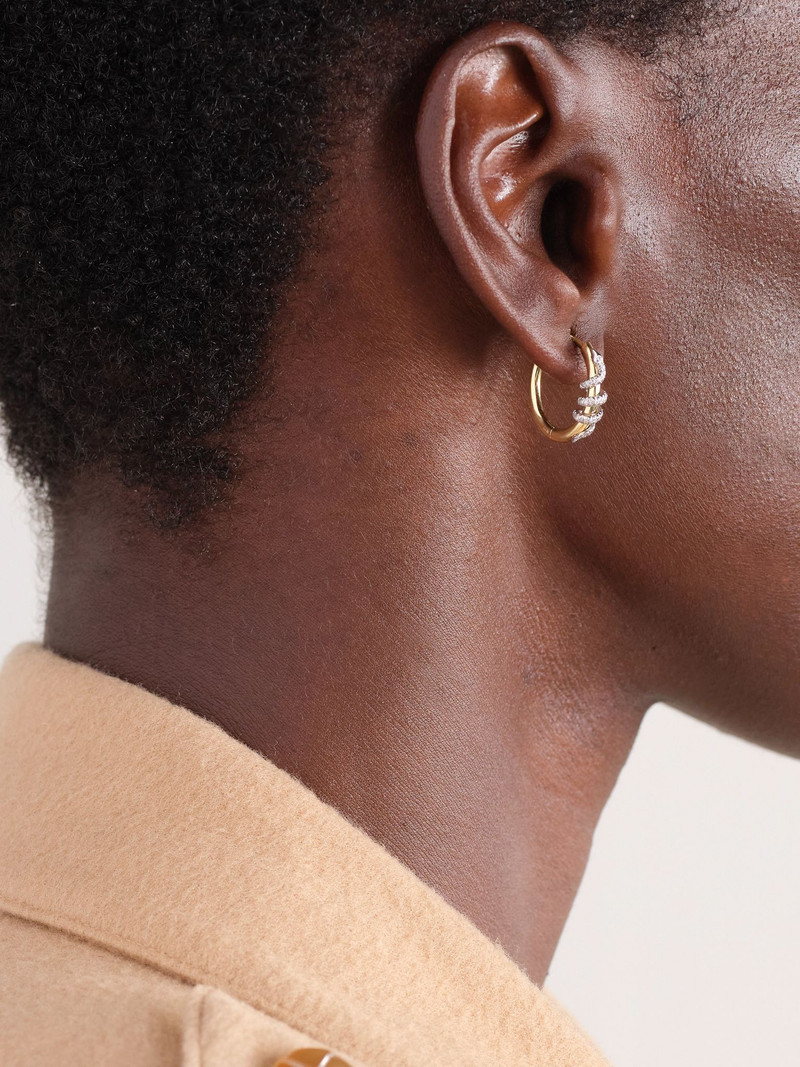 ILEANA MAKRI Twisted Boa 18-karat yellow and white gold diamond earrings Gold outlook