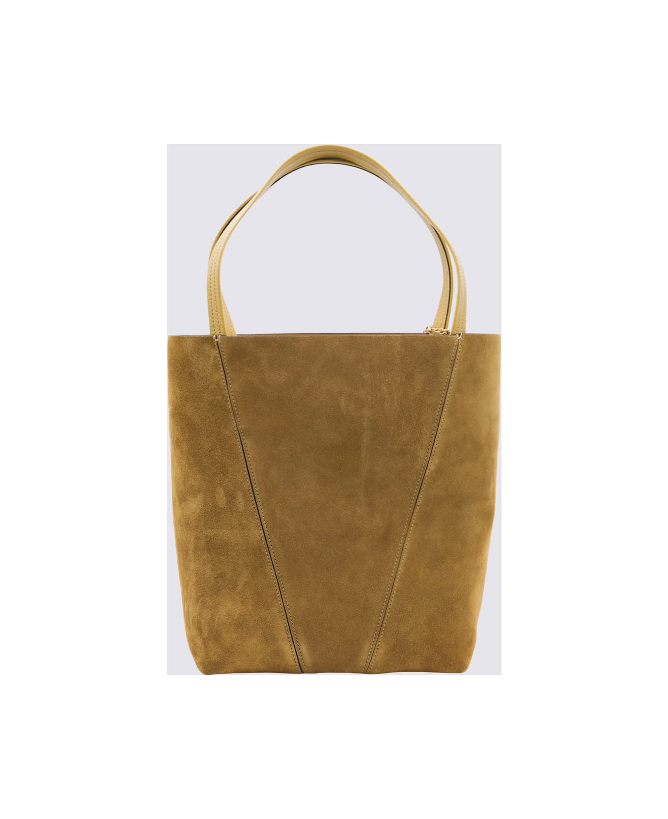 Dark Gold Leather Spin Tote - 3