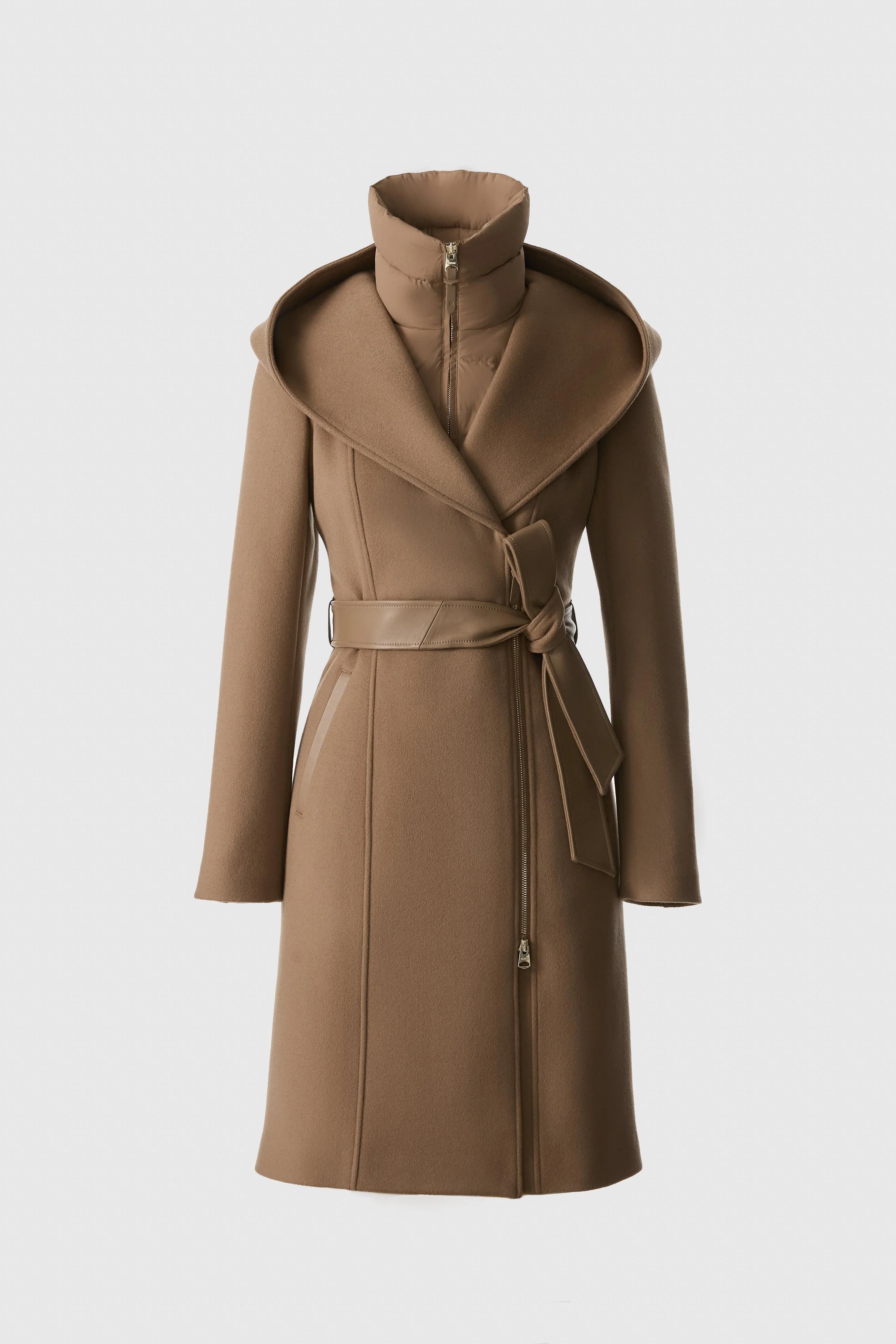 SHIA-SLB 2-in-1 double-face wool coat with removable bib - 1