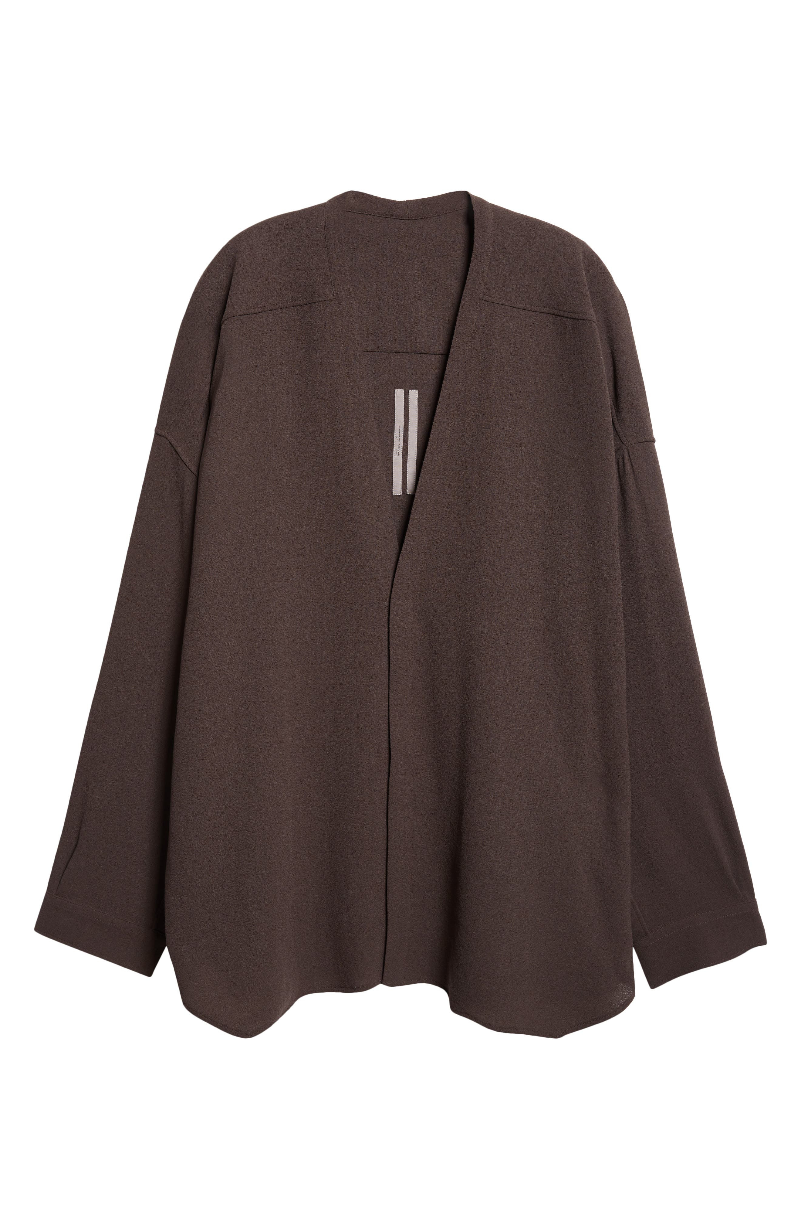 Rick Owens Lido Larry Virgin Wool Shirt in Dark Dust at Nordstrom - 6