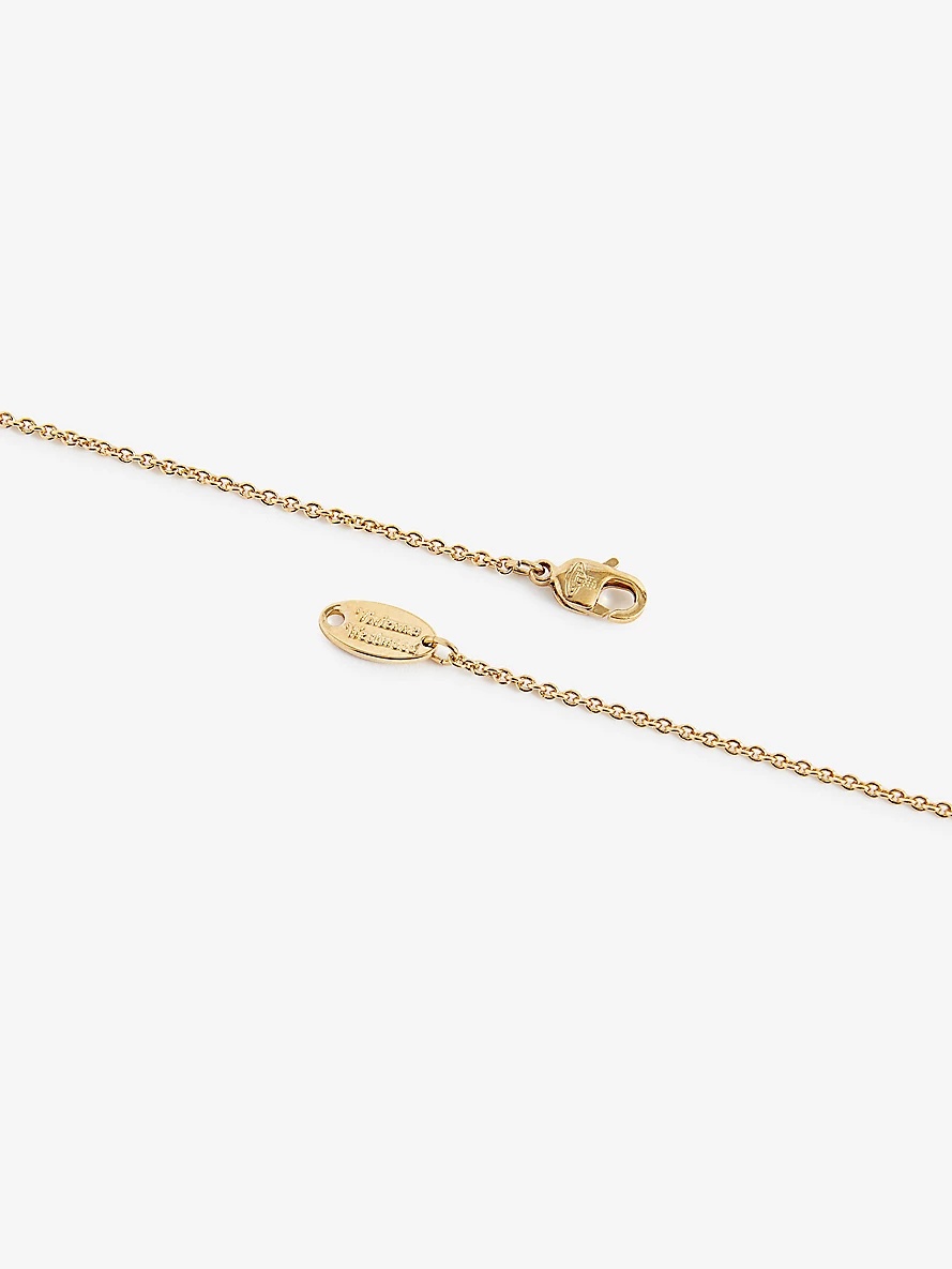 Thin Lines Flat Orb gold-toned brass necklace - 3