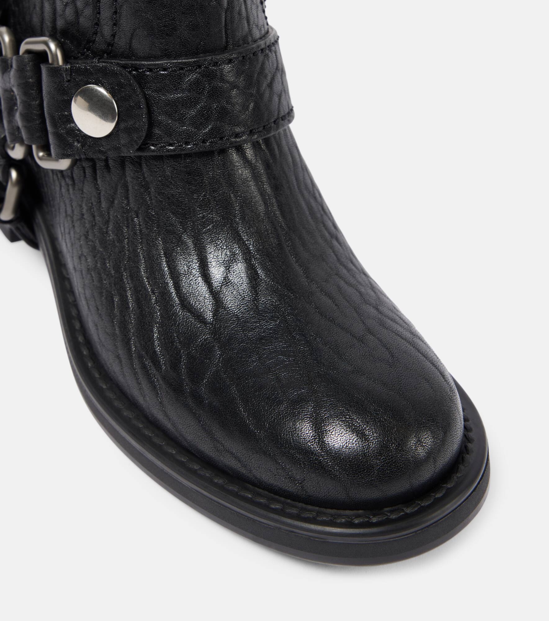 Leather biker boots - 5
