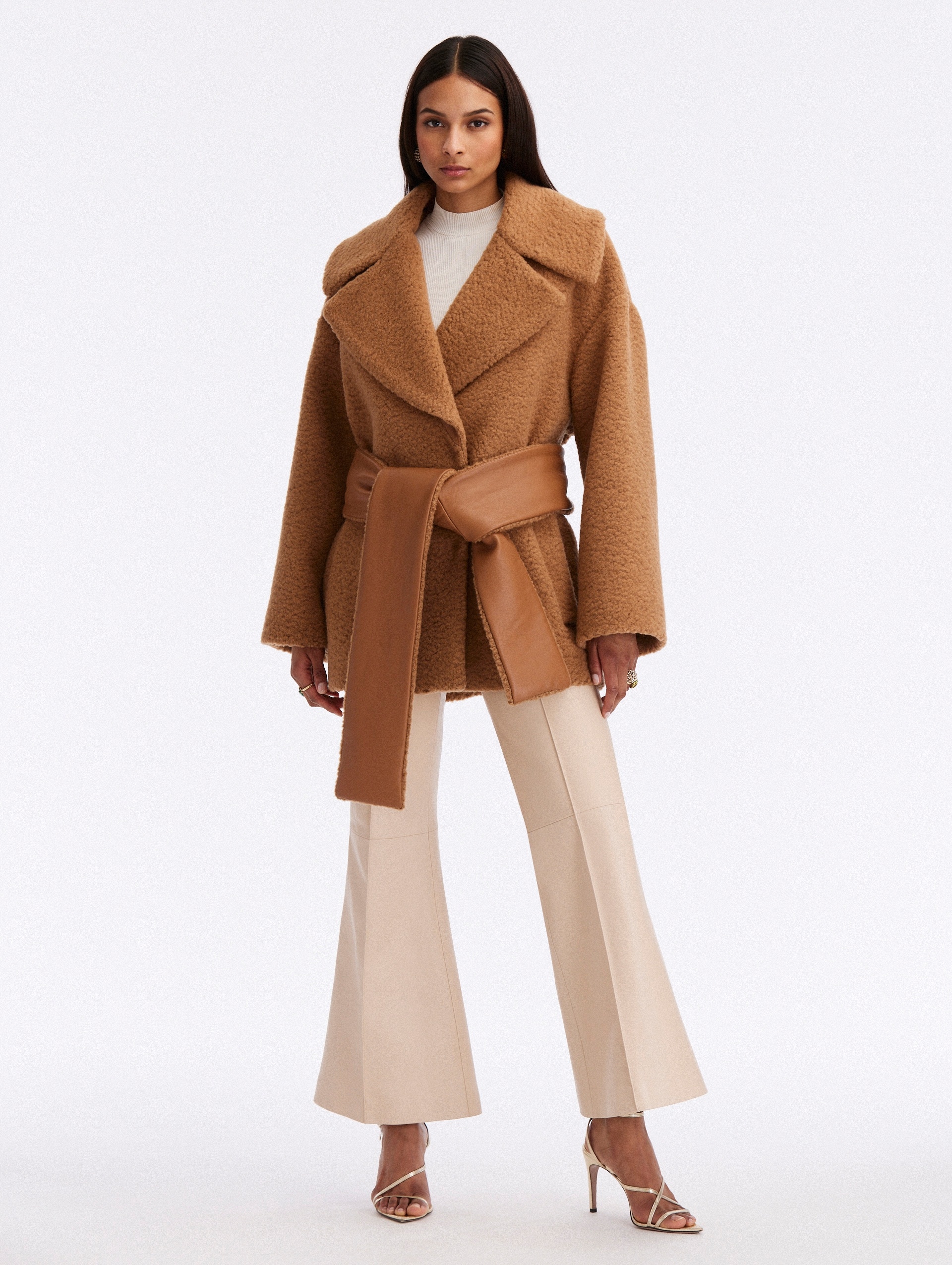 BRUSHED WOOL WRAP COAT - 2