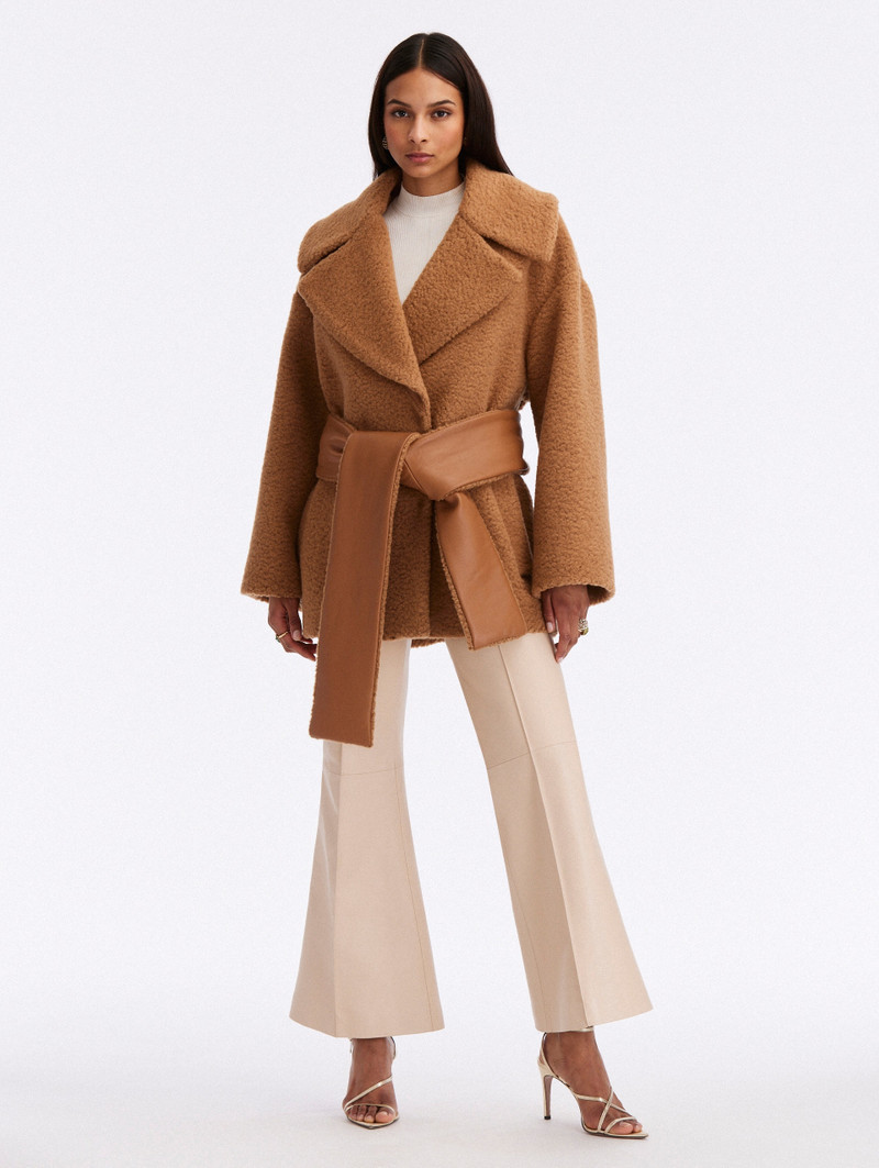 Oscar de la Renta BRUSHED WOOL WRAP COAT outlook