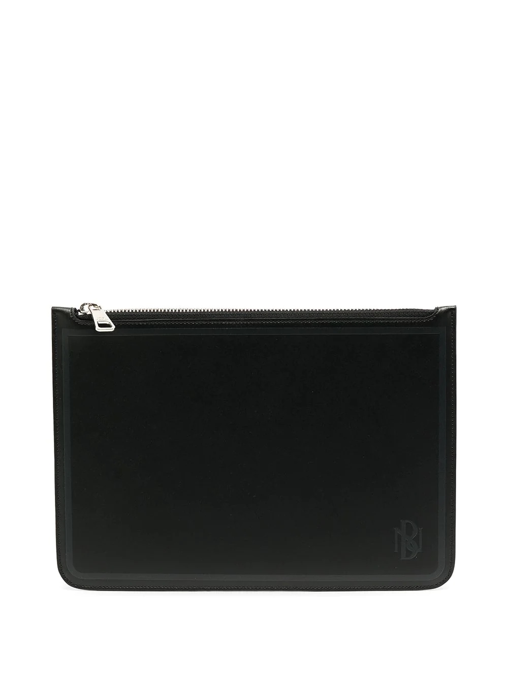 embroidered logo zipped clutch - 1