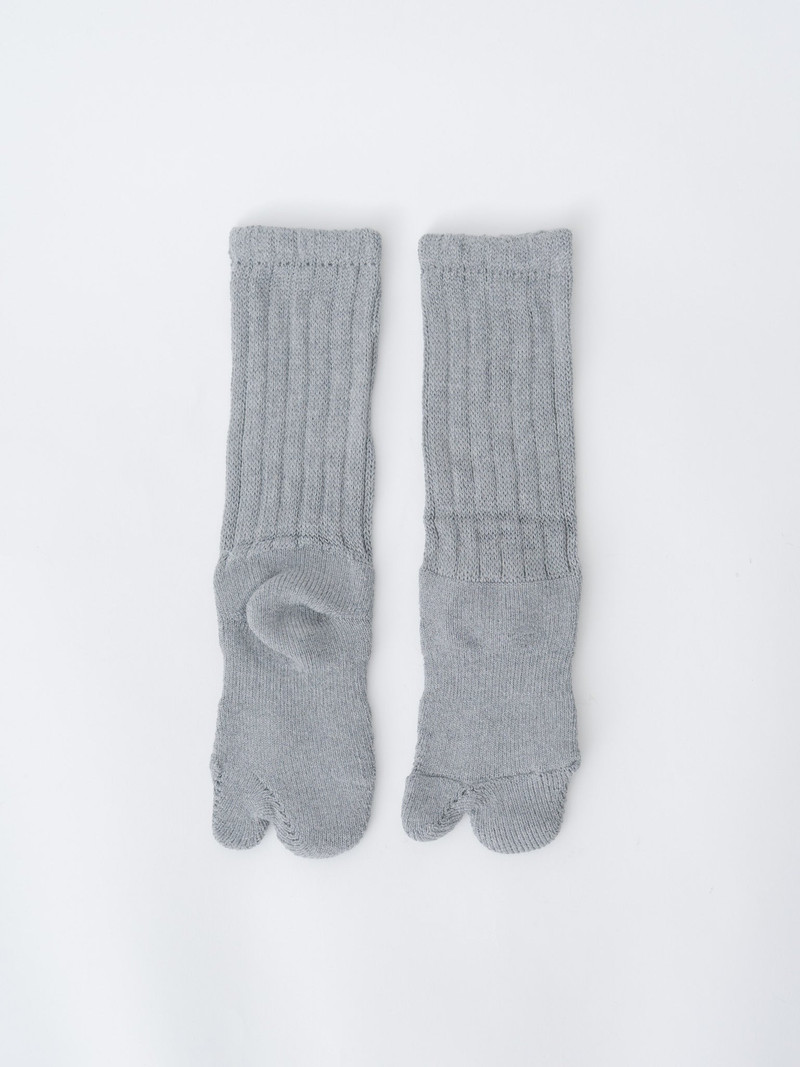 Tabi Pile Socks Cotton - Black, Heather Gray 3